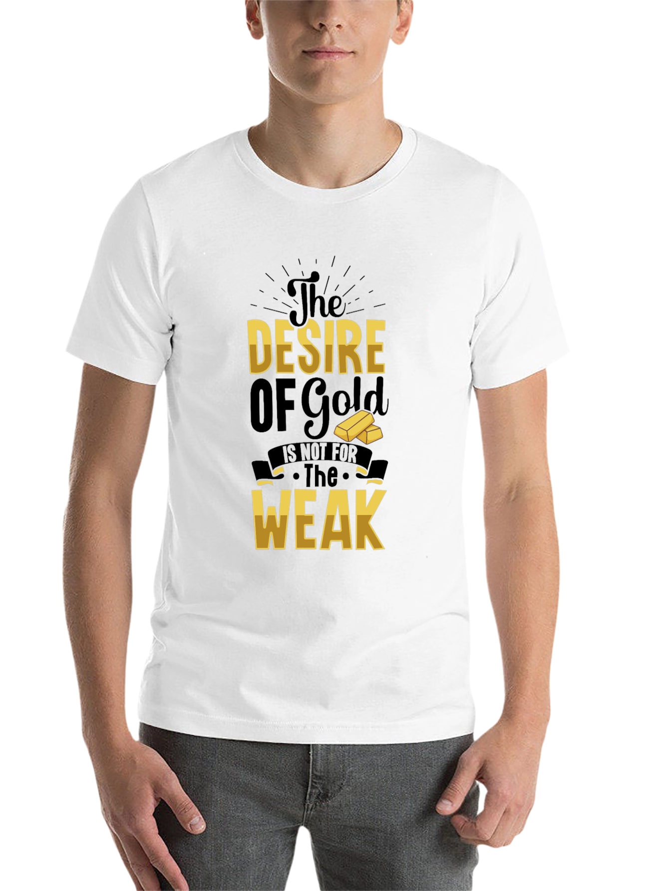 Black The Desire of Gold T-Shirt - Motivational Graphic Tee view 14
