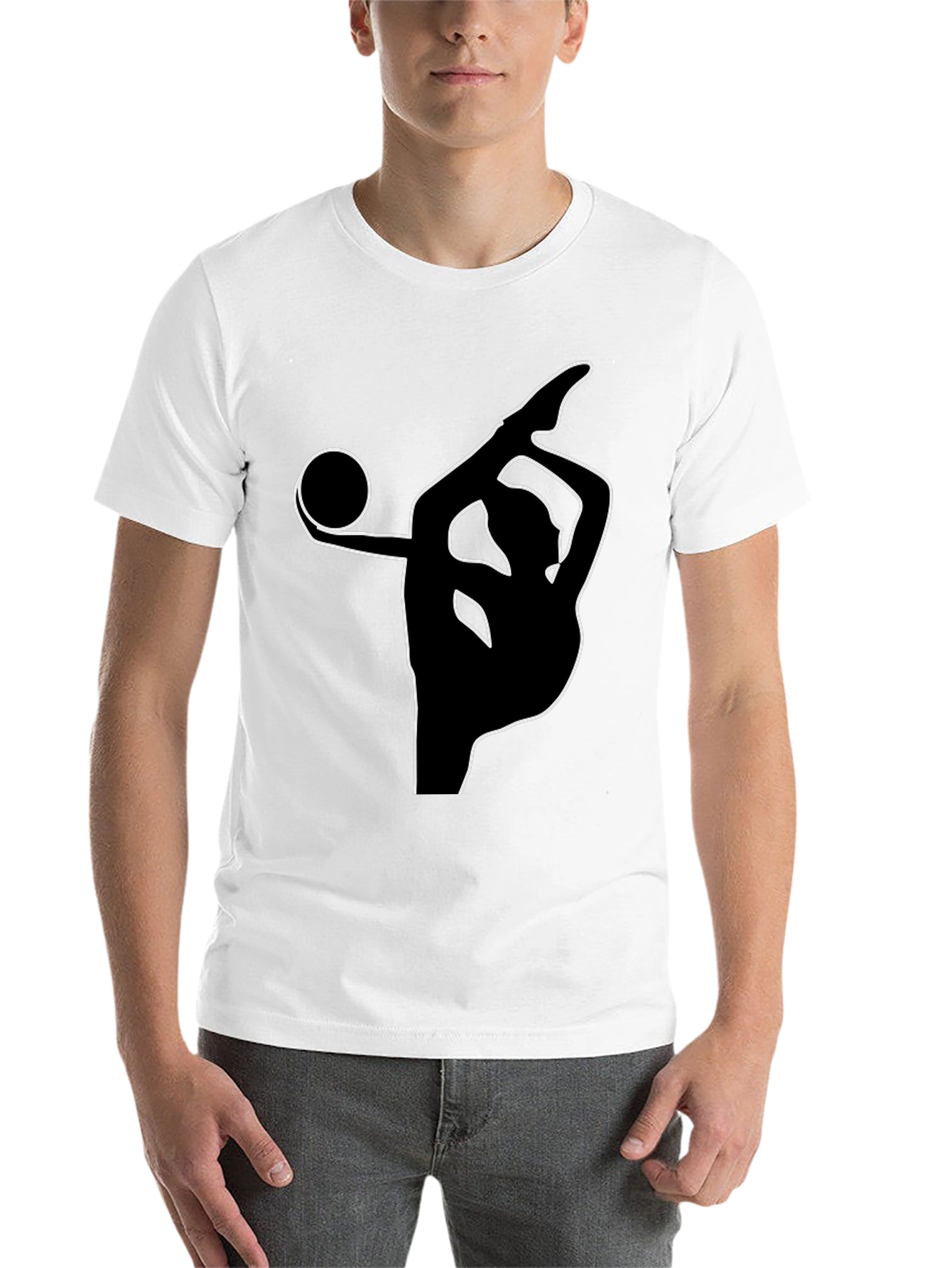 Black Gymnast Silhouette Black T-Shirt view 14