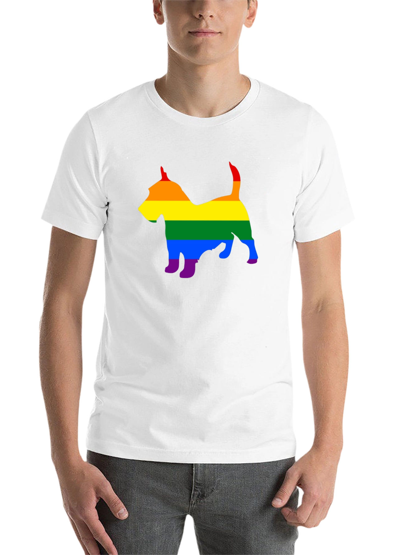 Black Rainbow Dog Silhouette Tee - Pride Apparel view 14