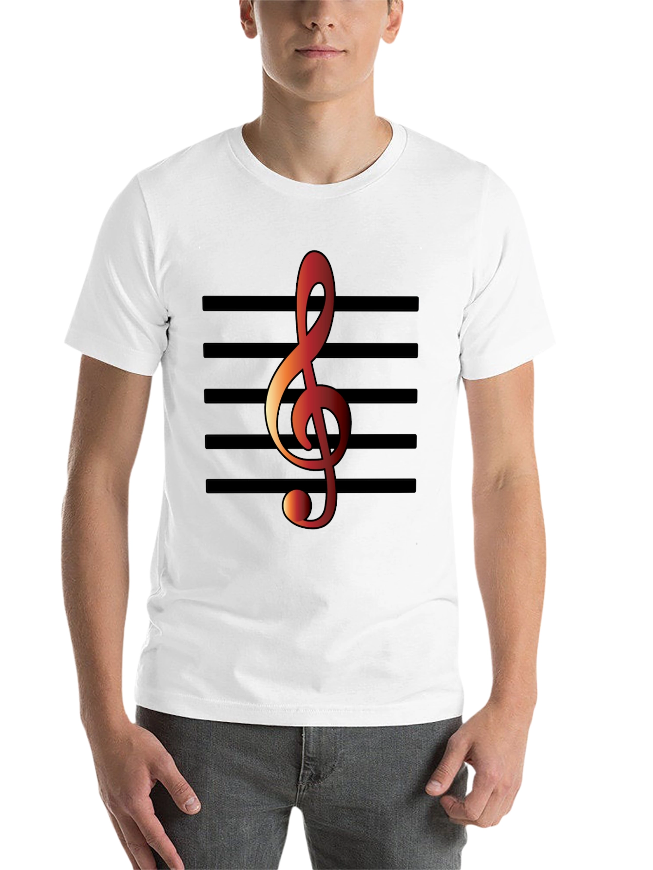 Black Musical Note T-Shirt - Treble Clef Design view 14