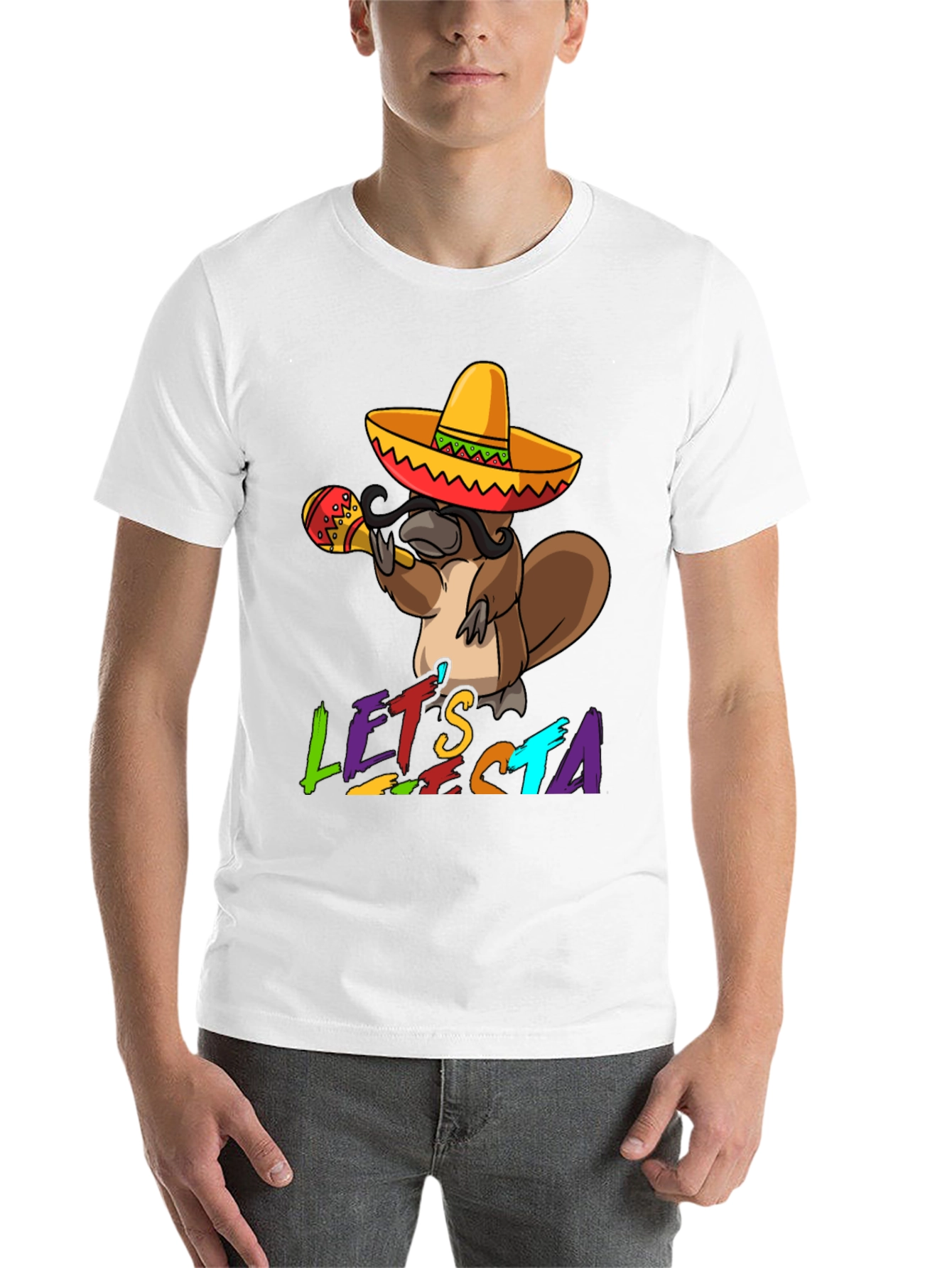 Black Let's Fiesta Platypus T-Shirt view 14