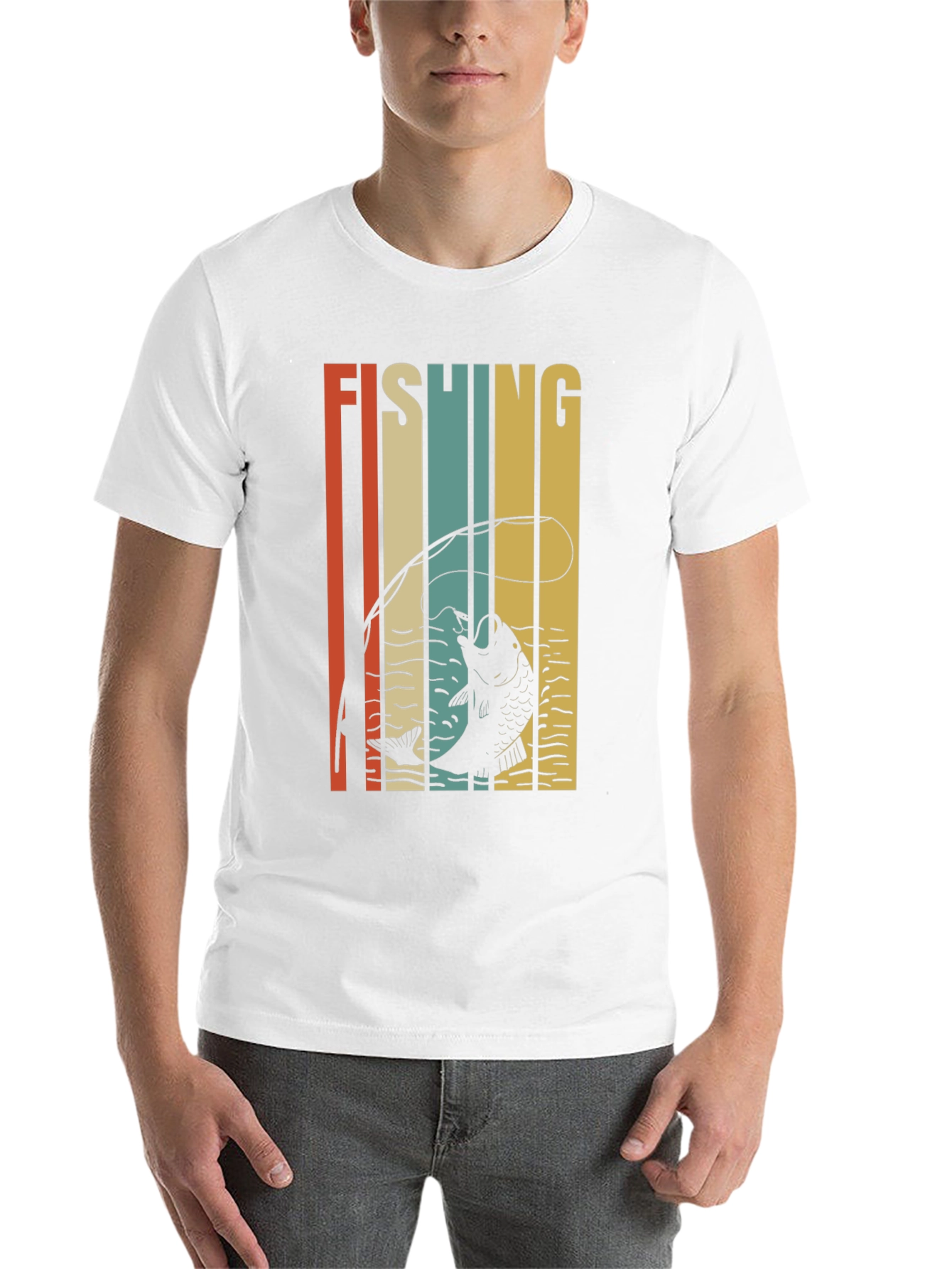 Black Retro Fishing Graphic T-Shirt - Black view 14