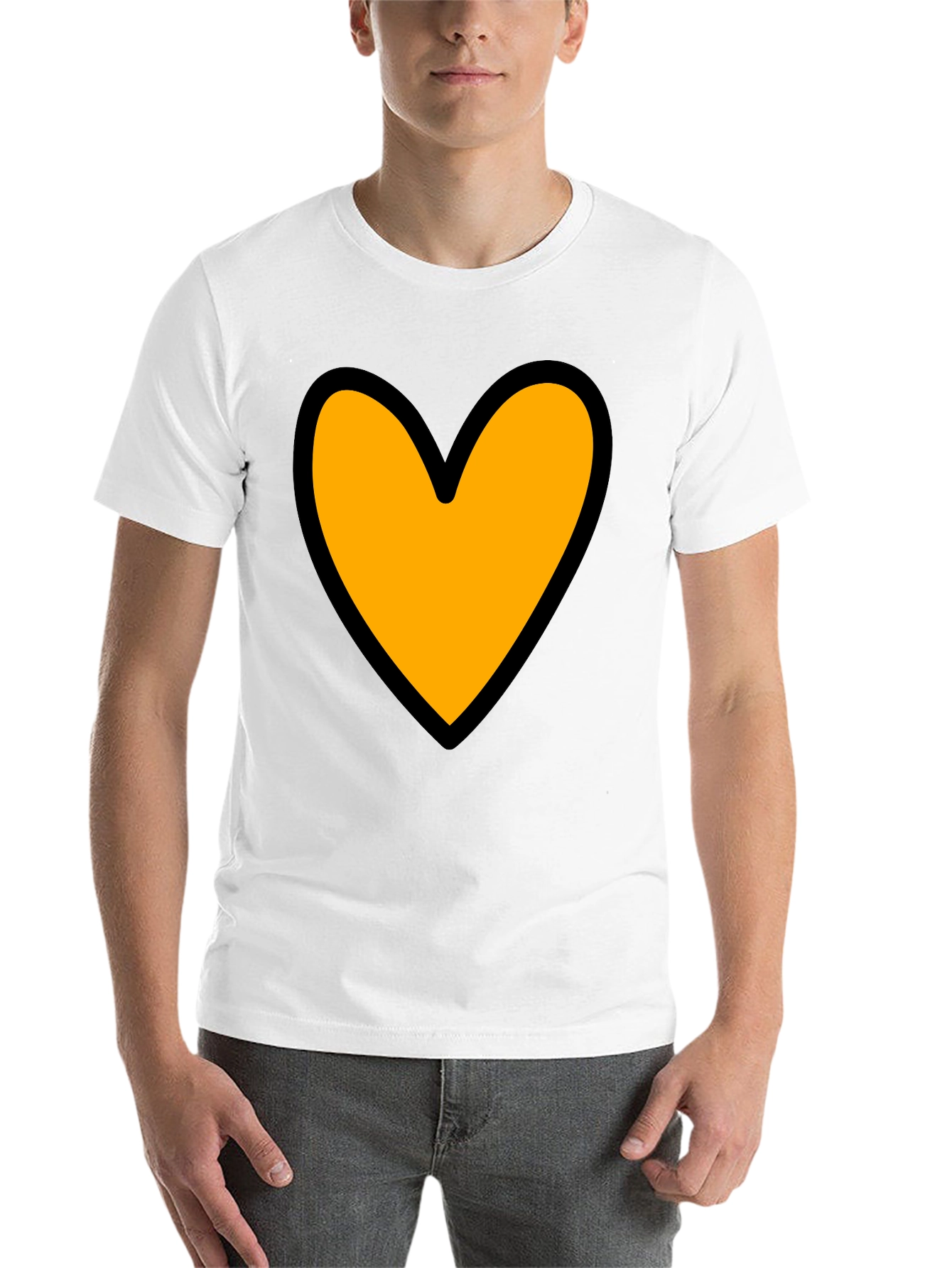 Black Heart Graphic Tee - Black Cotton Blend Casual T-Shirt view 14