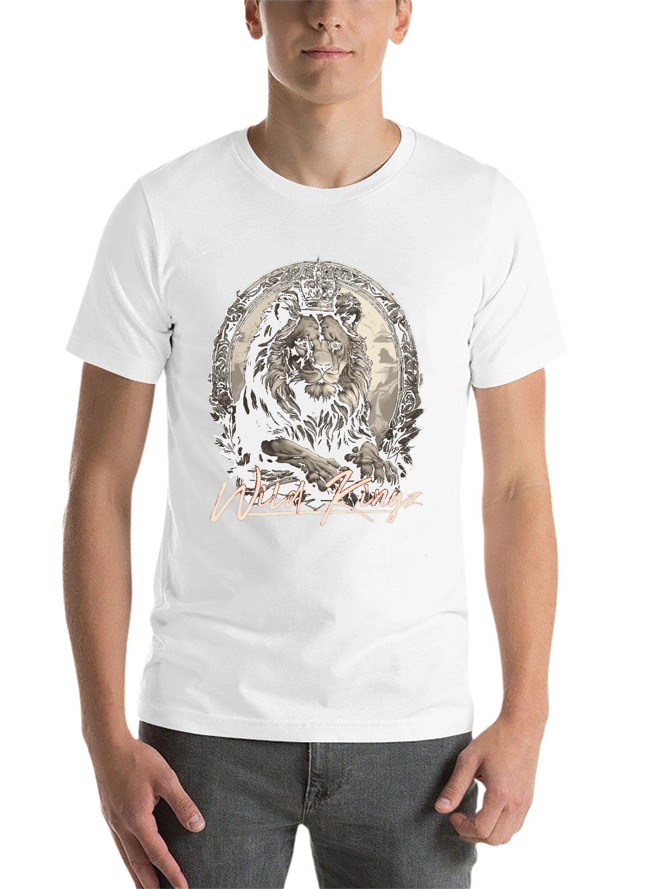 Black Wild Kingz Lion Graphic Tee - Black view 14