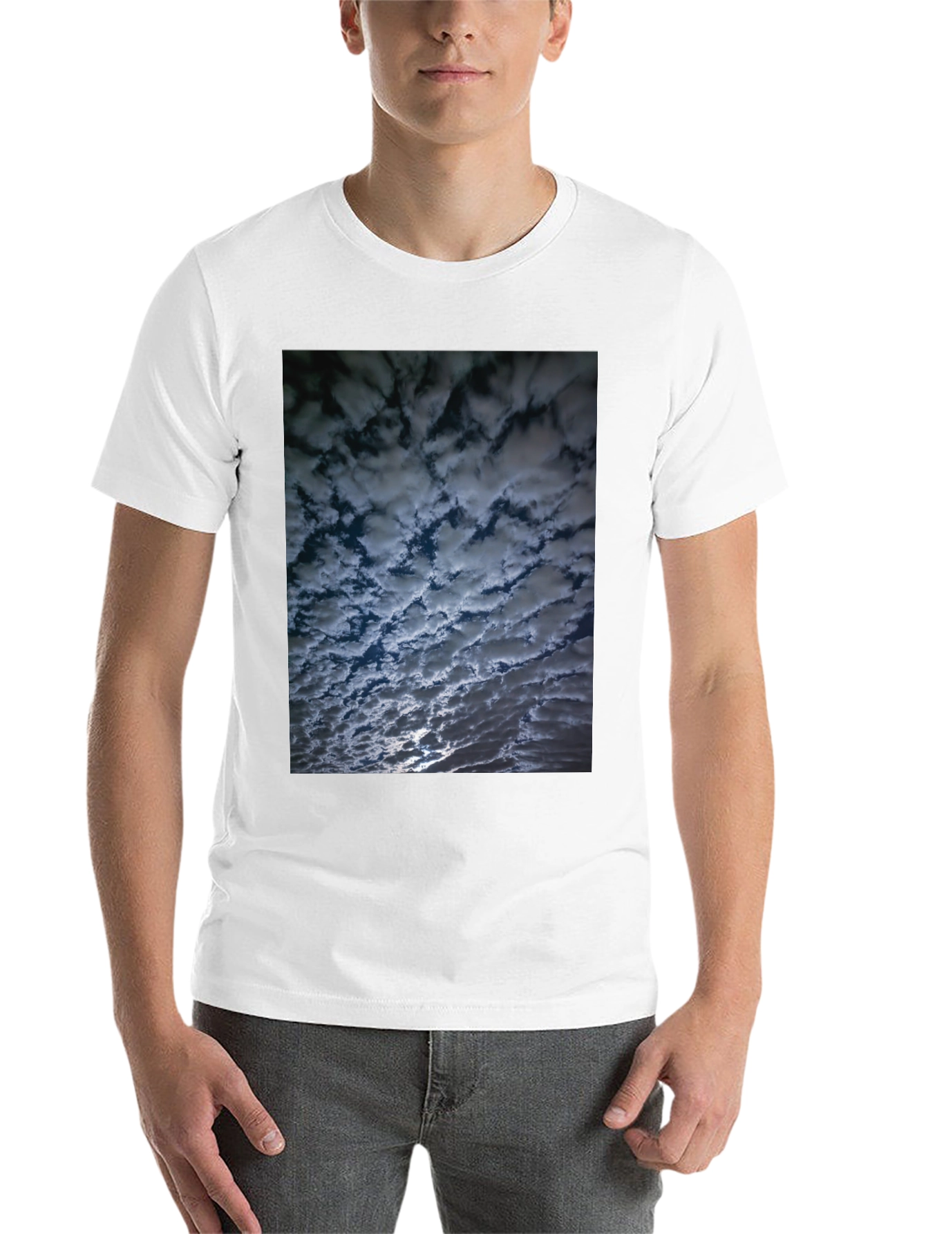 Black Cloudscape Graphic Tee - Black Cotton Comfort view 14