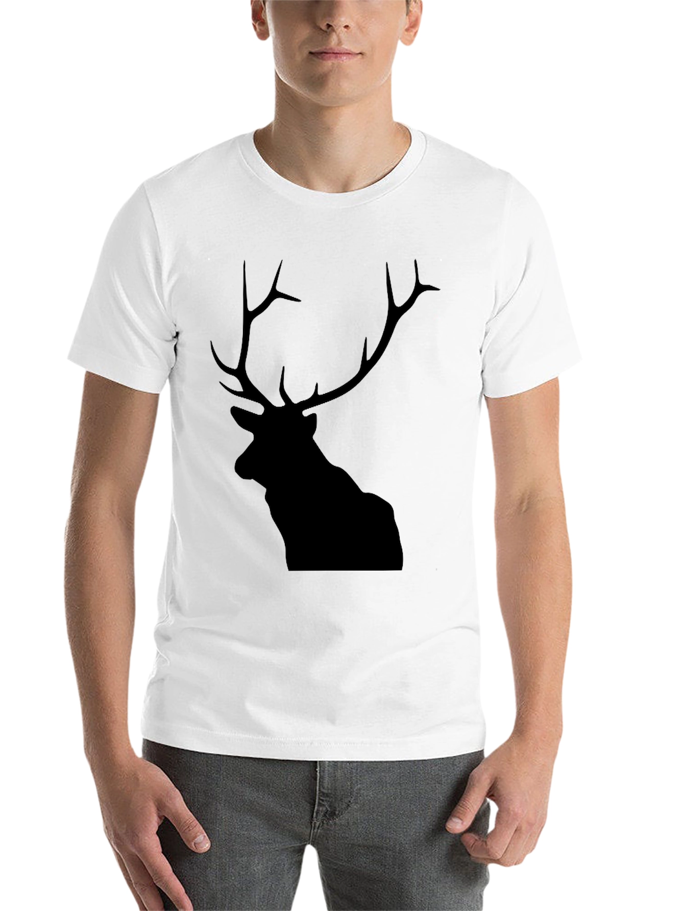 Black Black Deer Graphic Tee - Mens Short Sleeve Shirt view 14