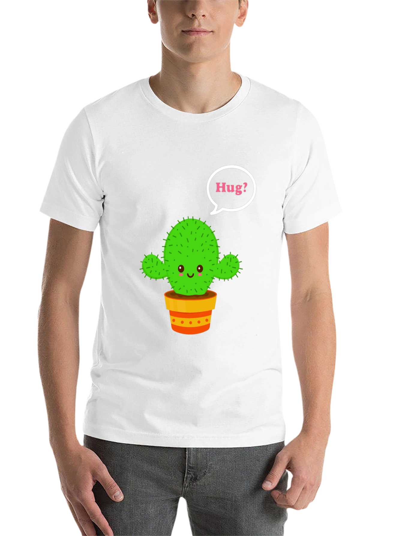 Black Cactus Hug T-Shirt - Cute Graphic Tee view 14