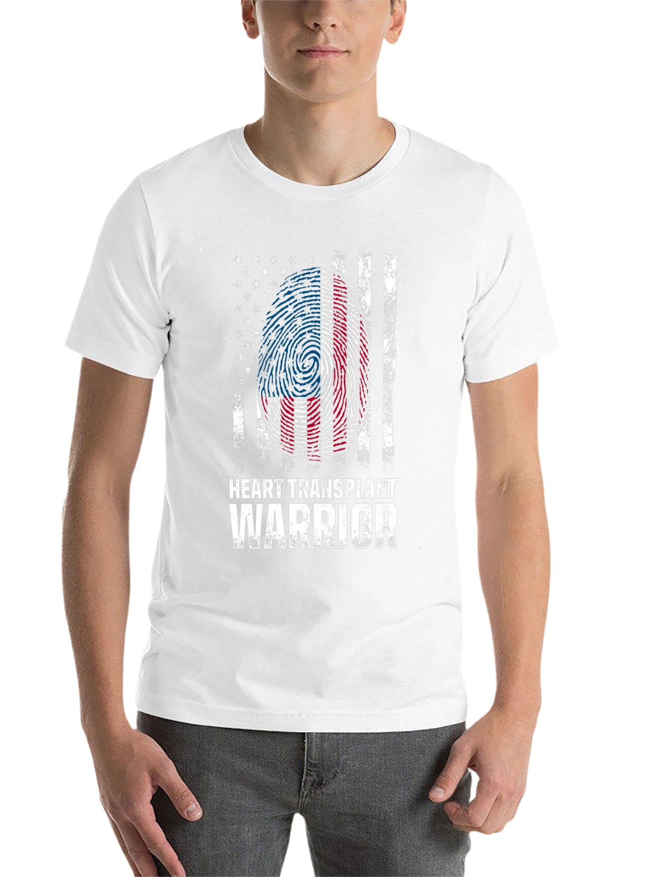 Heart Transplant Warrior USA Flag T-Shirt - 14