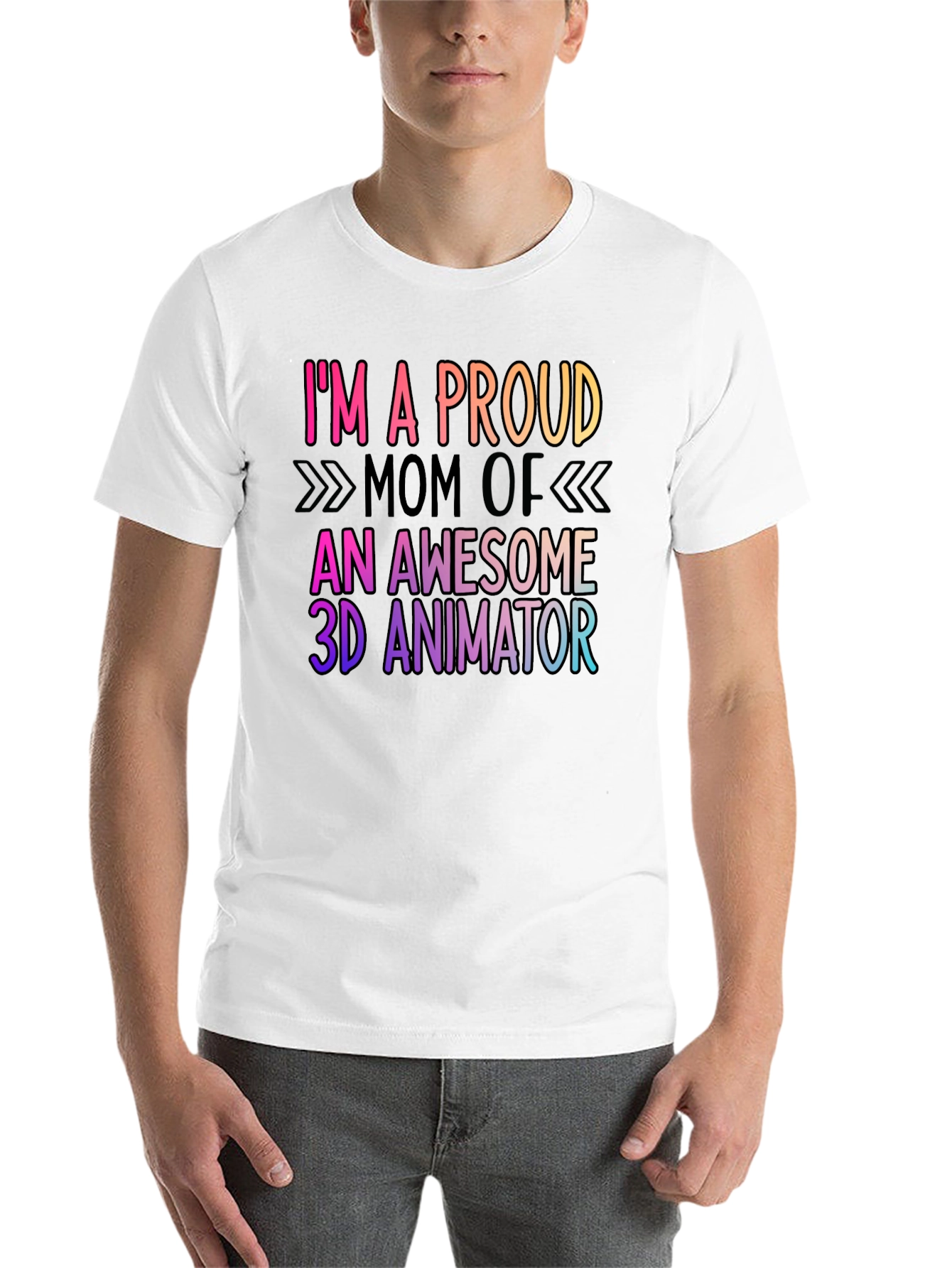 Black Proud Mom of 3D Animator Graphic Tee view 14