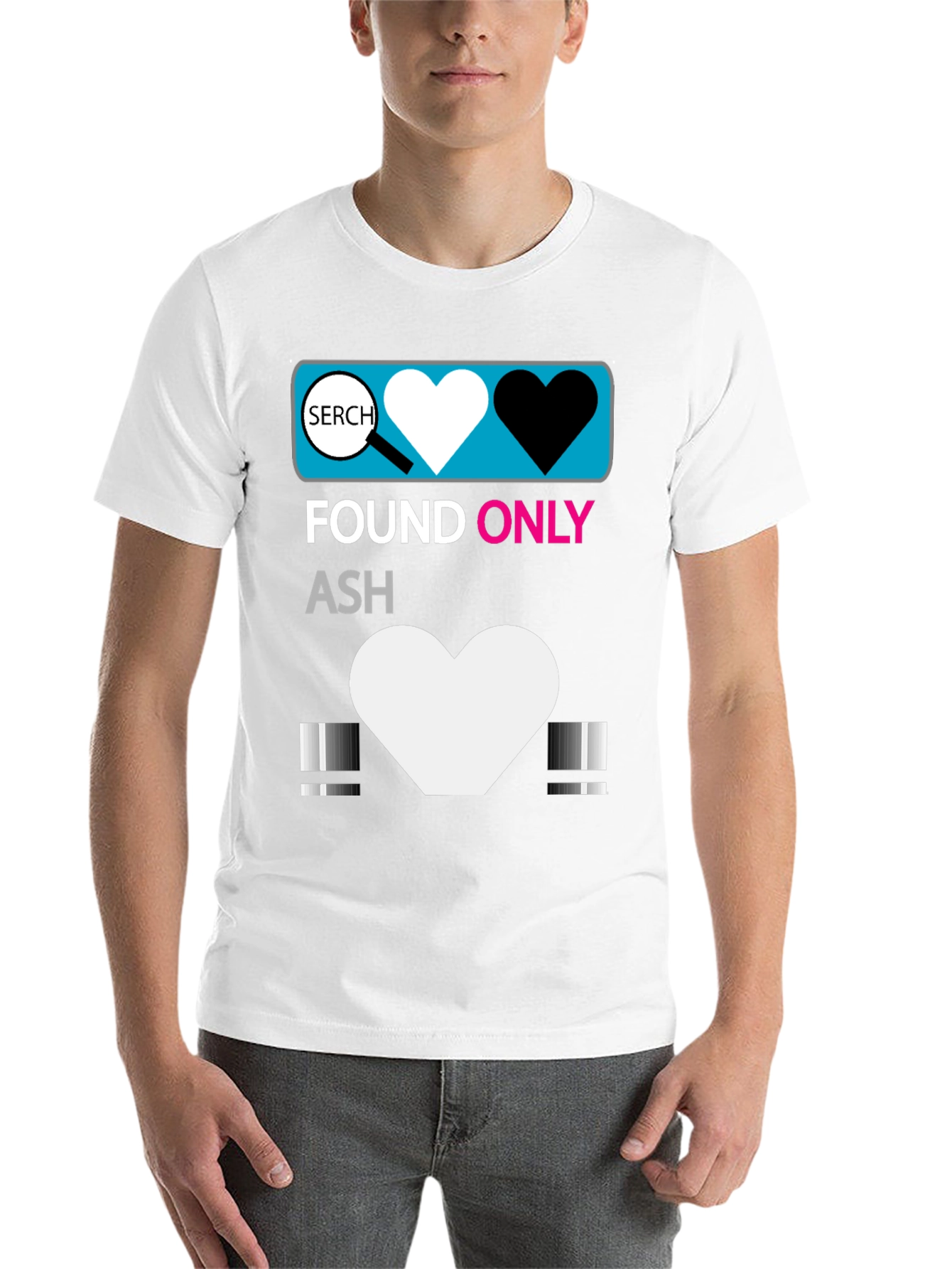 Black Found Only Ash T-Shirt - Heart Search Design view 14