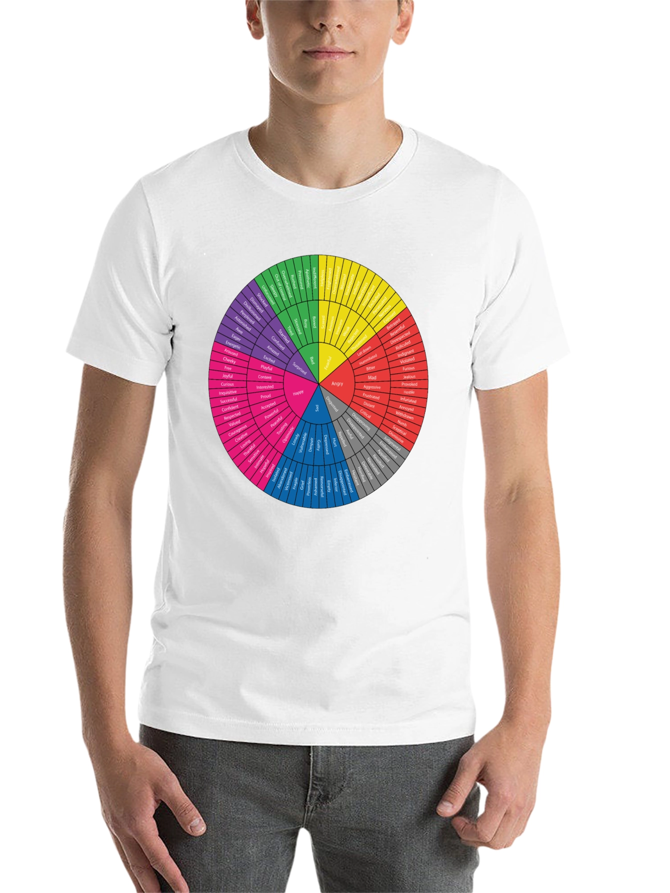 Emotional Wheel T-Shirt | Men's Black Graphic Tee - 14