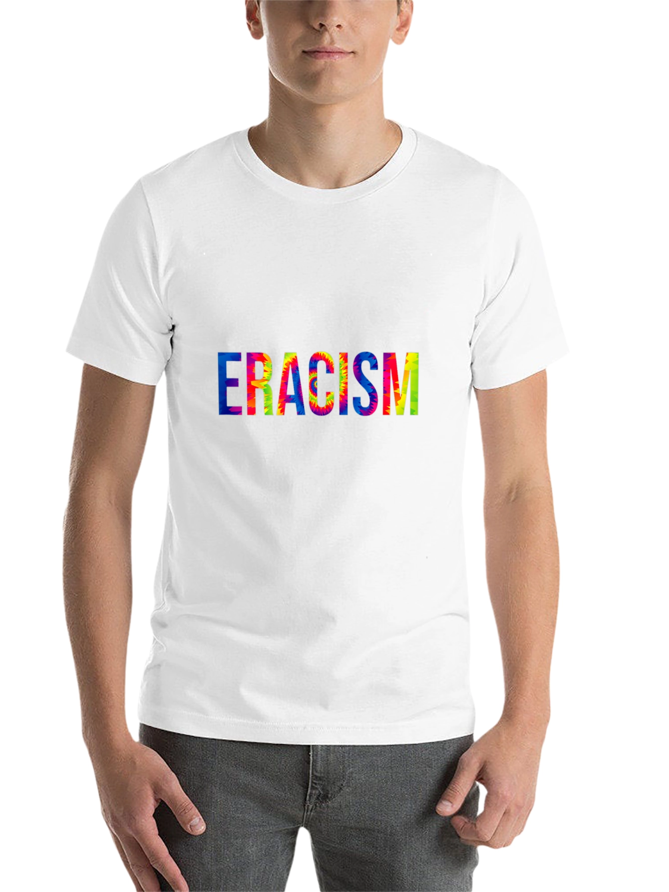 Black Eradicate Racism Tie Dye Graphic Tee view 14