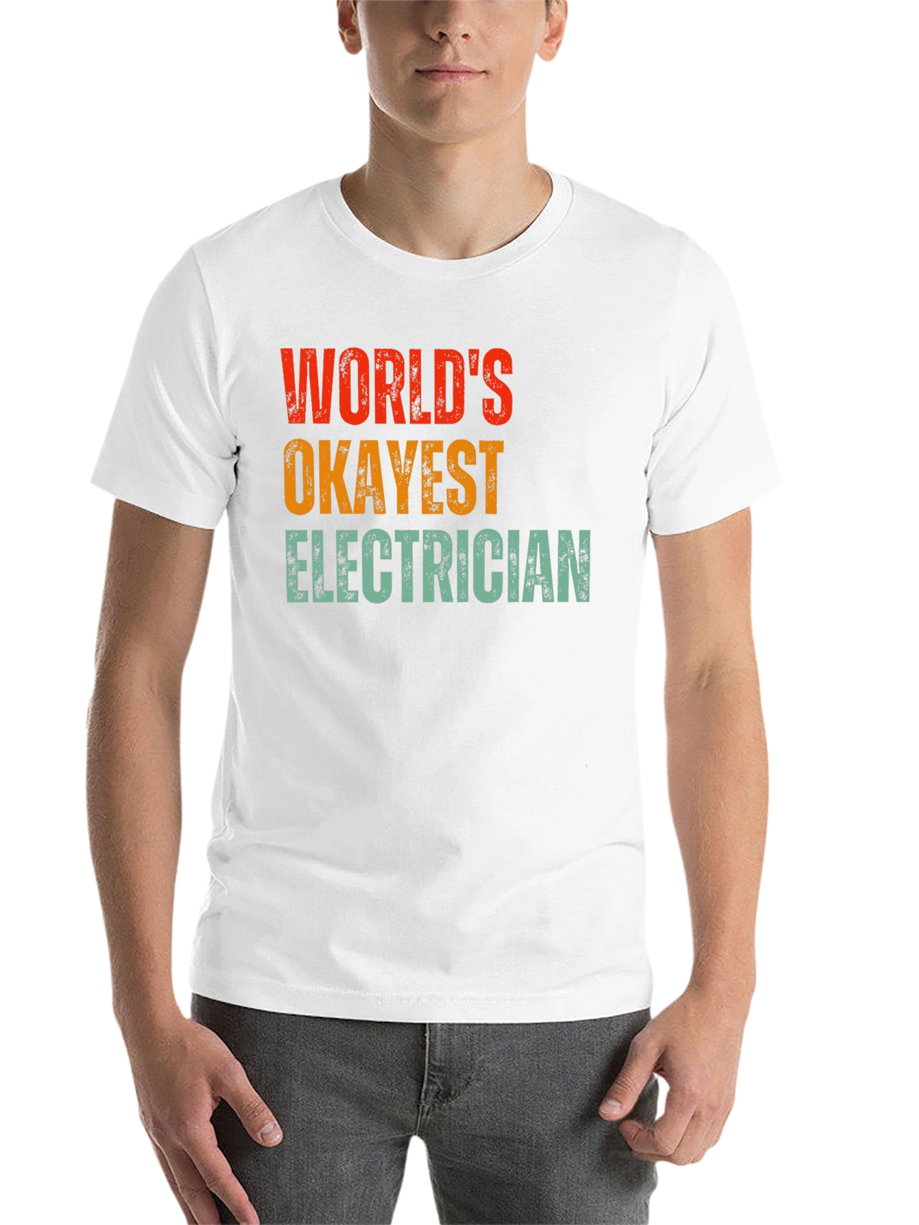 Black World's Okayest Electrician T-Shirt view 14
