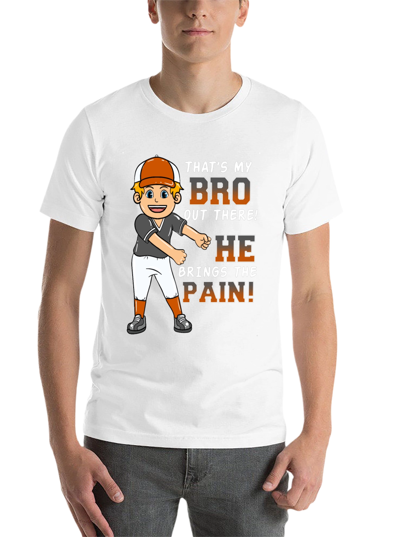 Black Baseball Bro T-Shirt - That's My Bro Out There! view 14