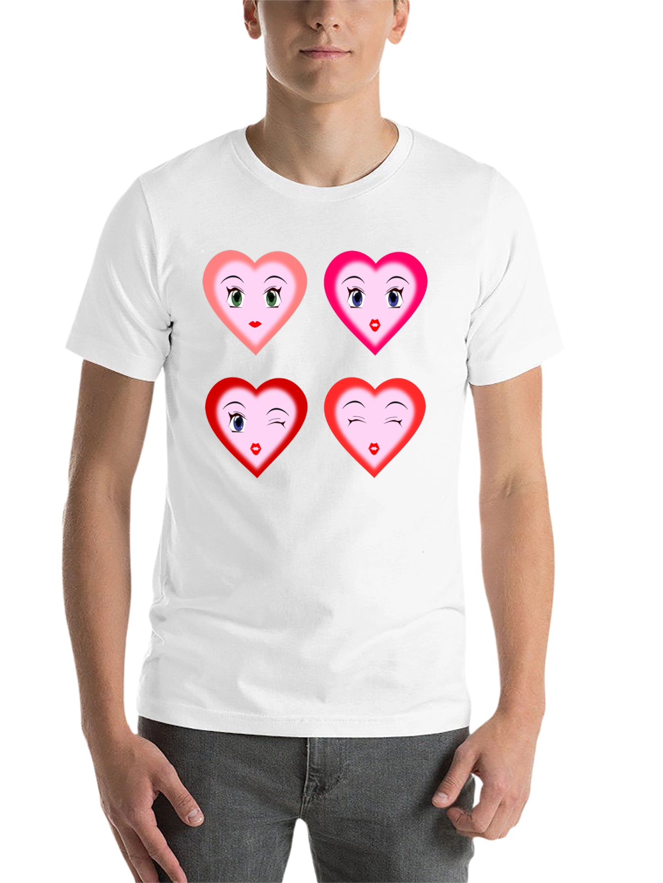 Black Heart Faces Graphic Tee - Fun, Unique Design view 14