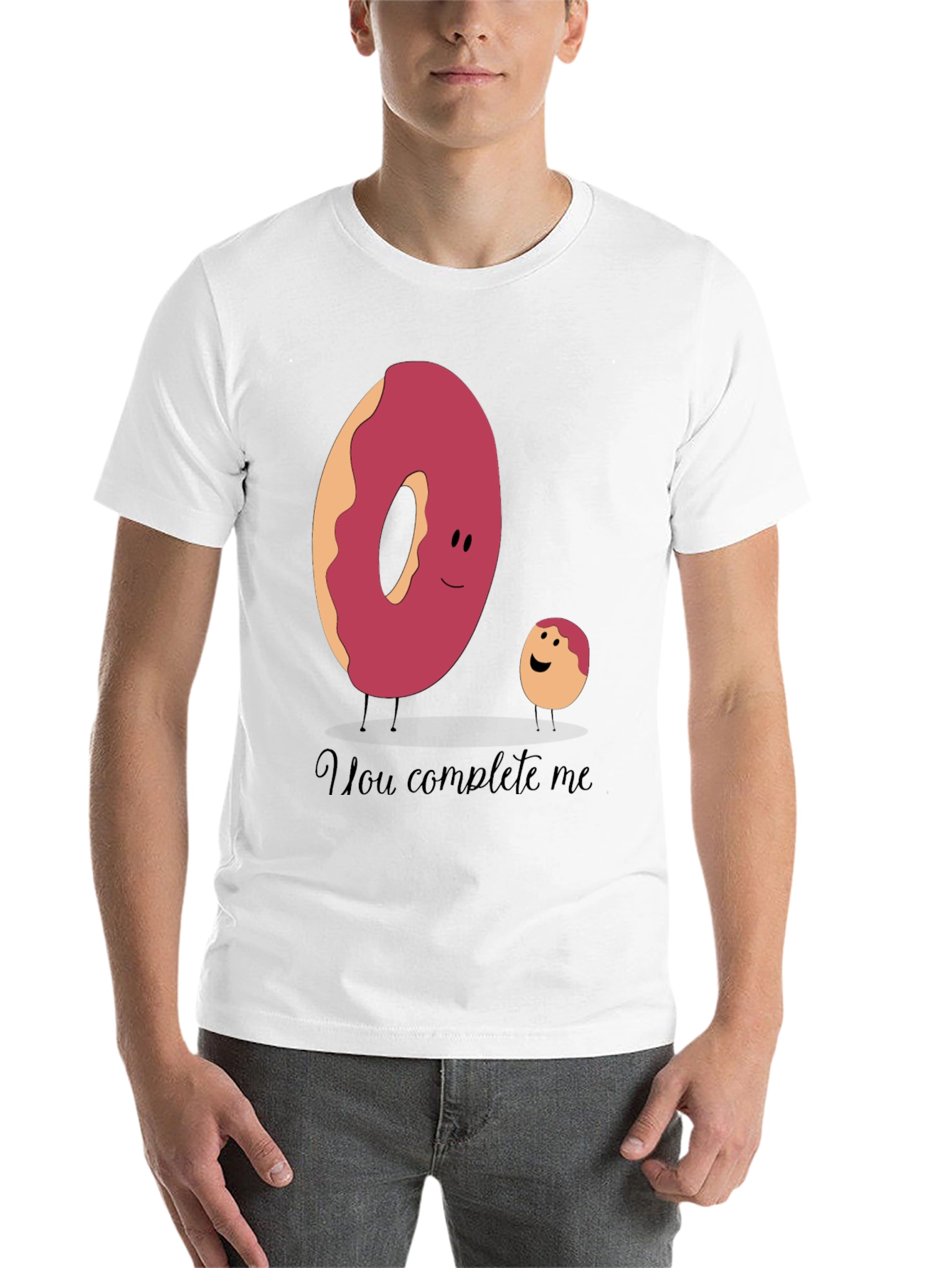 Black You Complete Me Donut Tee - Funny Foodie T-Shirt view 14
