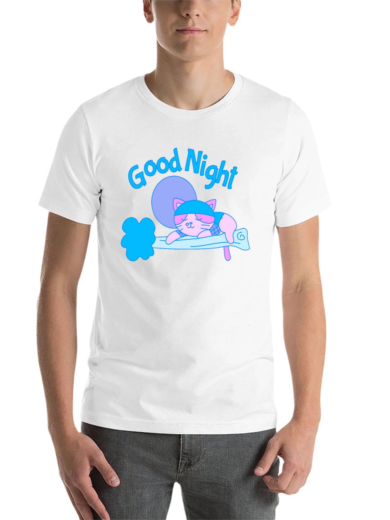 Black Good Night Cat T-Shirt view 14