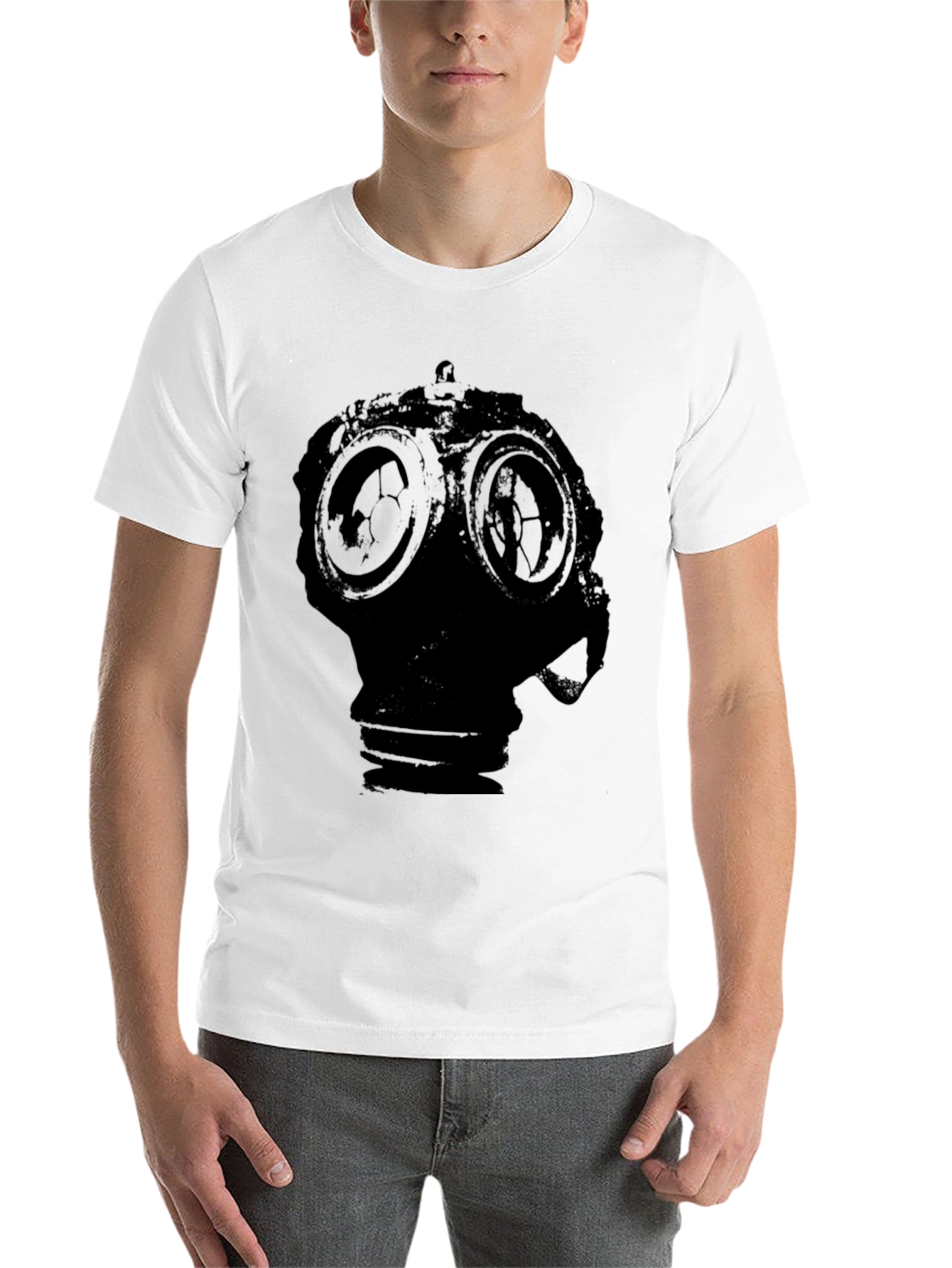 Black Gas Mask Graphic T-Shirt - Dark Style view 14