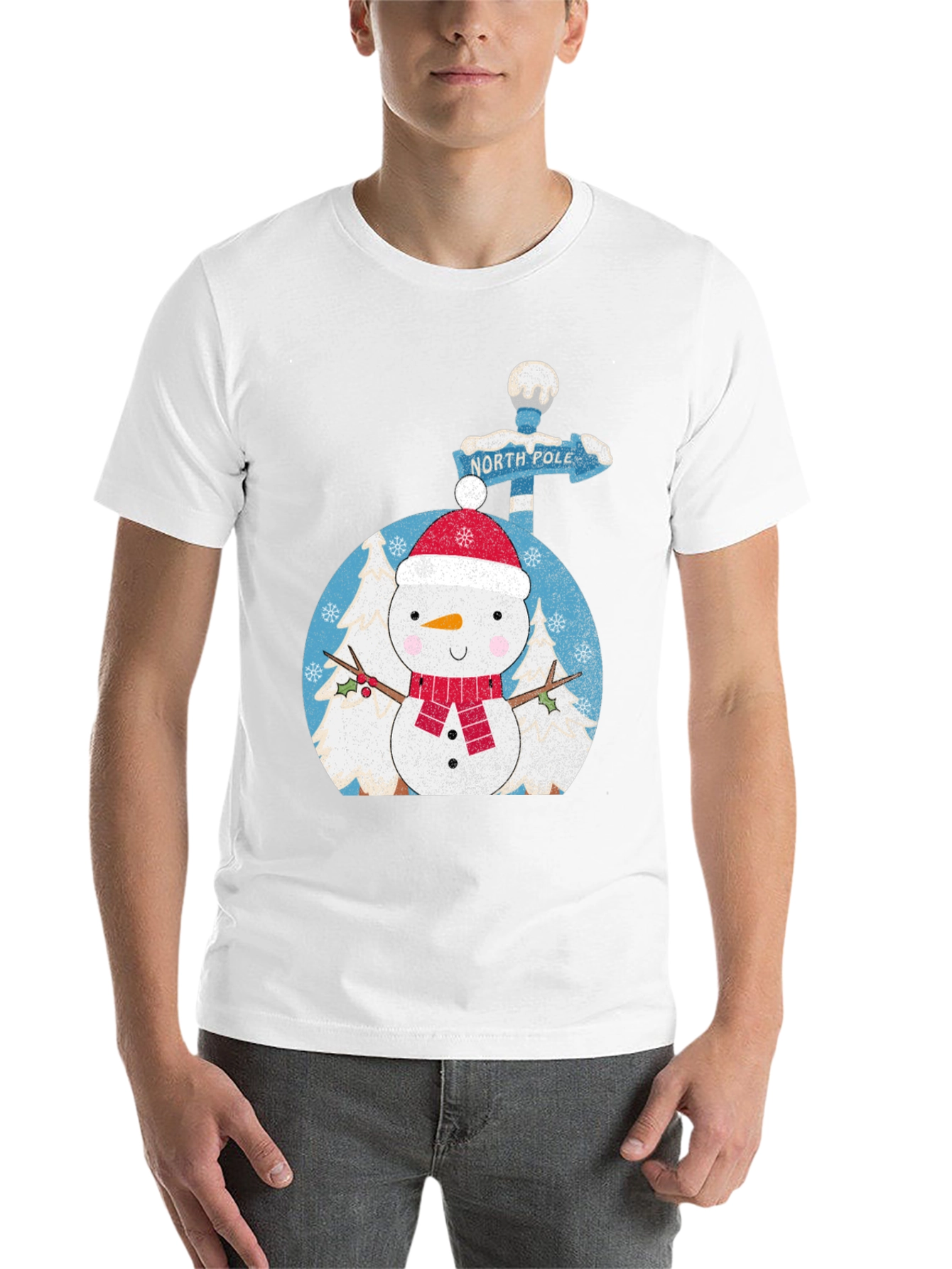 Snowman North Pole Black Tee - 14