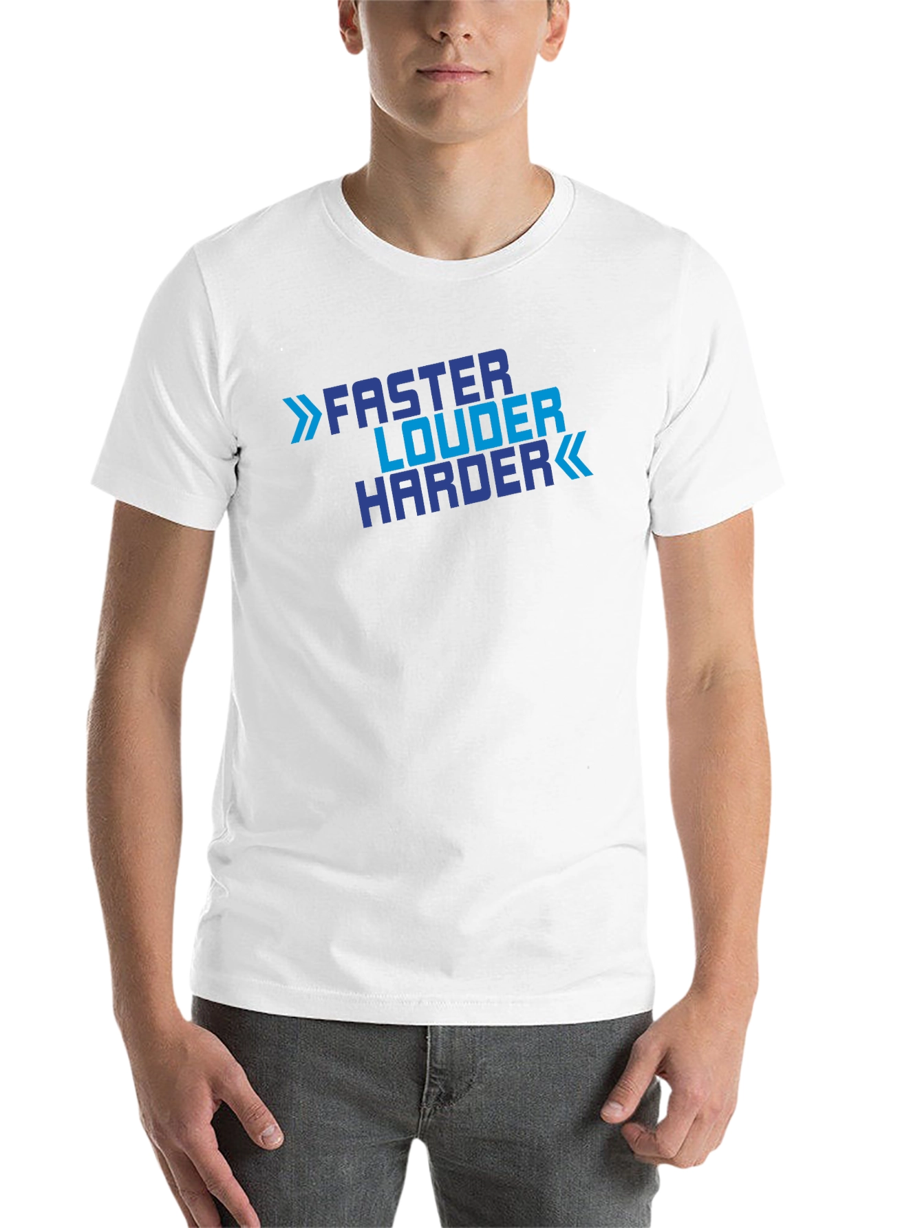 Black Faster Louder Harder Graphic Tee view 14