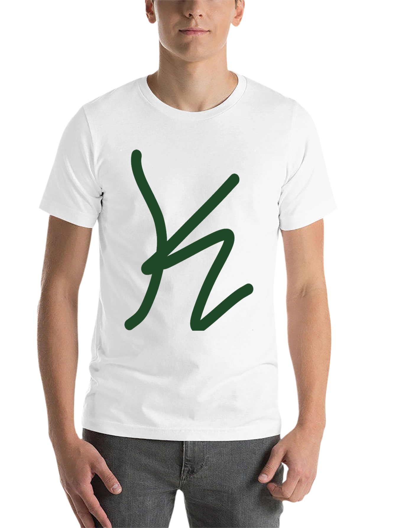 Black Black Graphic Tee - Abstract Green Design view 14