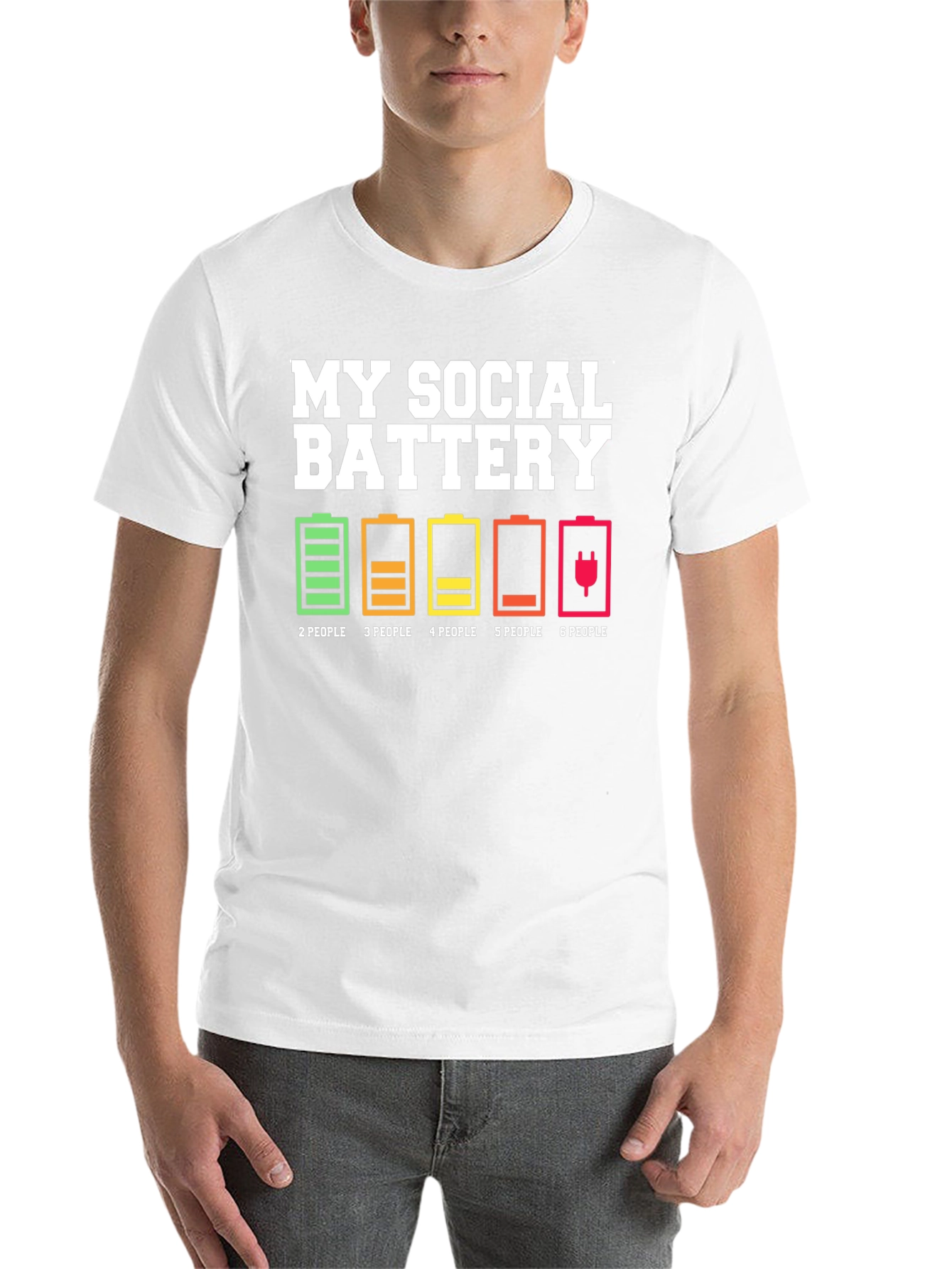 Black My Social Battery T-Shirt - Introvert Humor Tee view 14