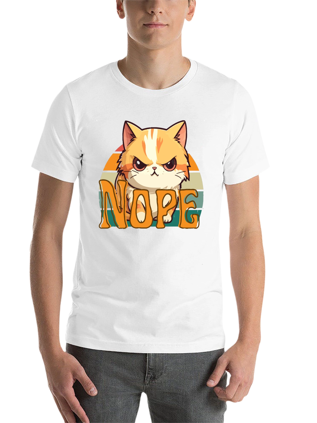 Black Nope Cat Graphic Tee - Unisex Comfort view 14