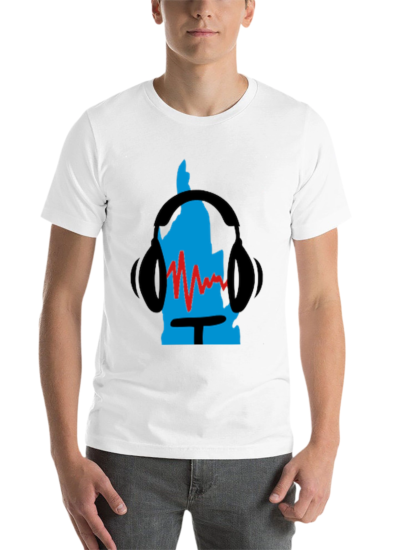 Black Retro Music Headphone Graphic Tee - Black view 14