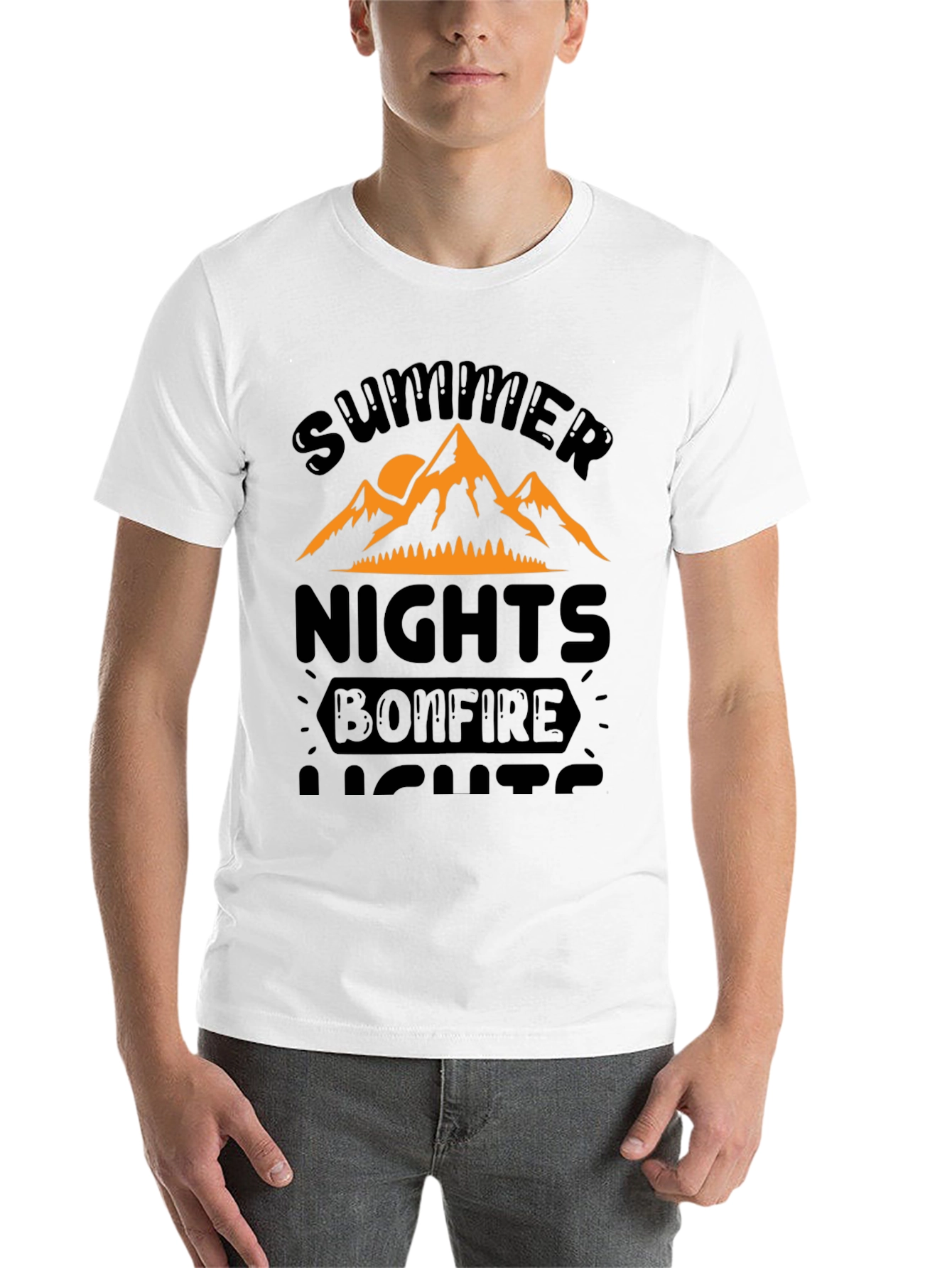 Black Summer Nights Bonfire Tee - Camping T-Shirt view 14