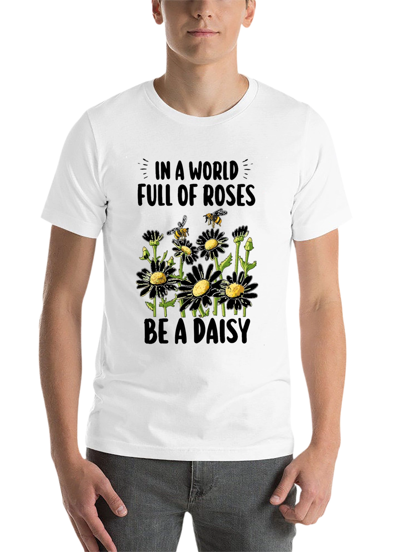Black Daisy Bee Graphic Tee - Be a Daisy in a World of Roses view 14