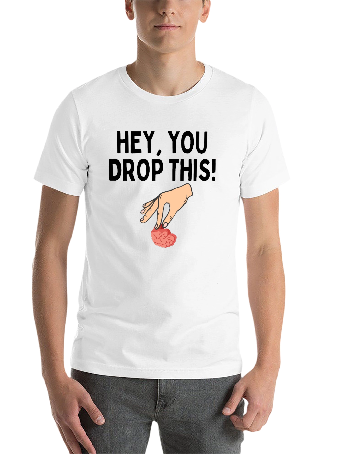 Black Hey, You Drop This! Brain Humor Graphic T-Shirt view 14