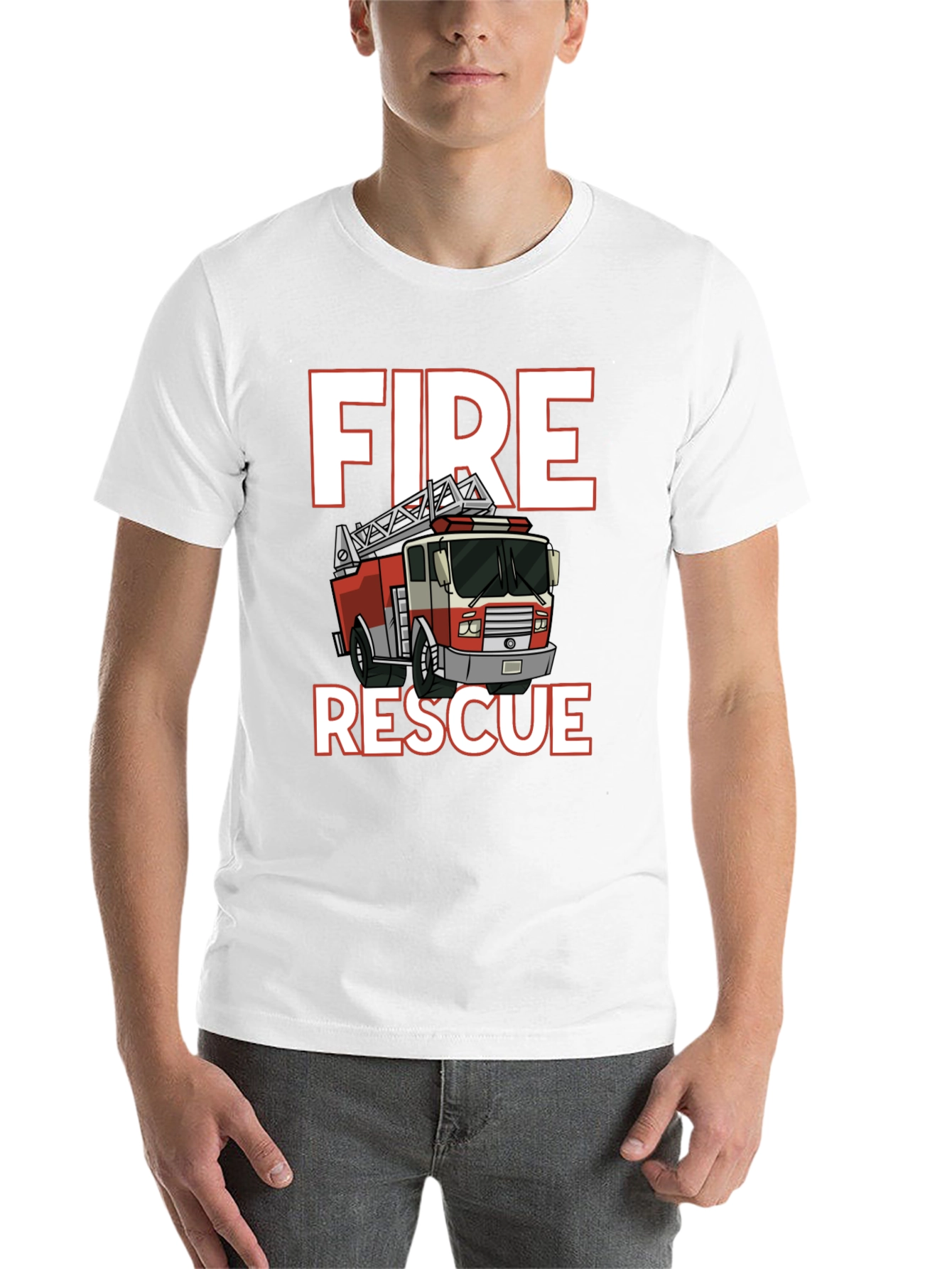 Black Fire Rescue T-Shirt - Black Cotton Tee view 14