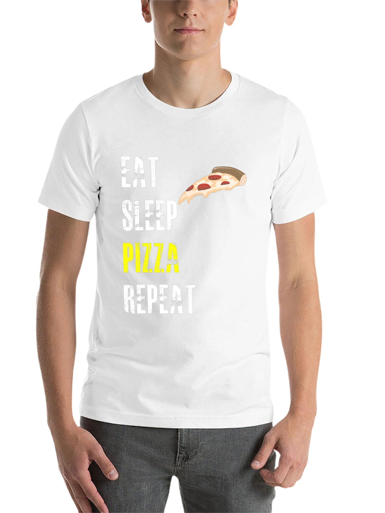 Black Eat Sleep Pizza Repeat Graphic T-Shirt view 14