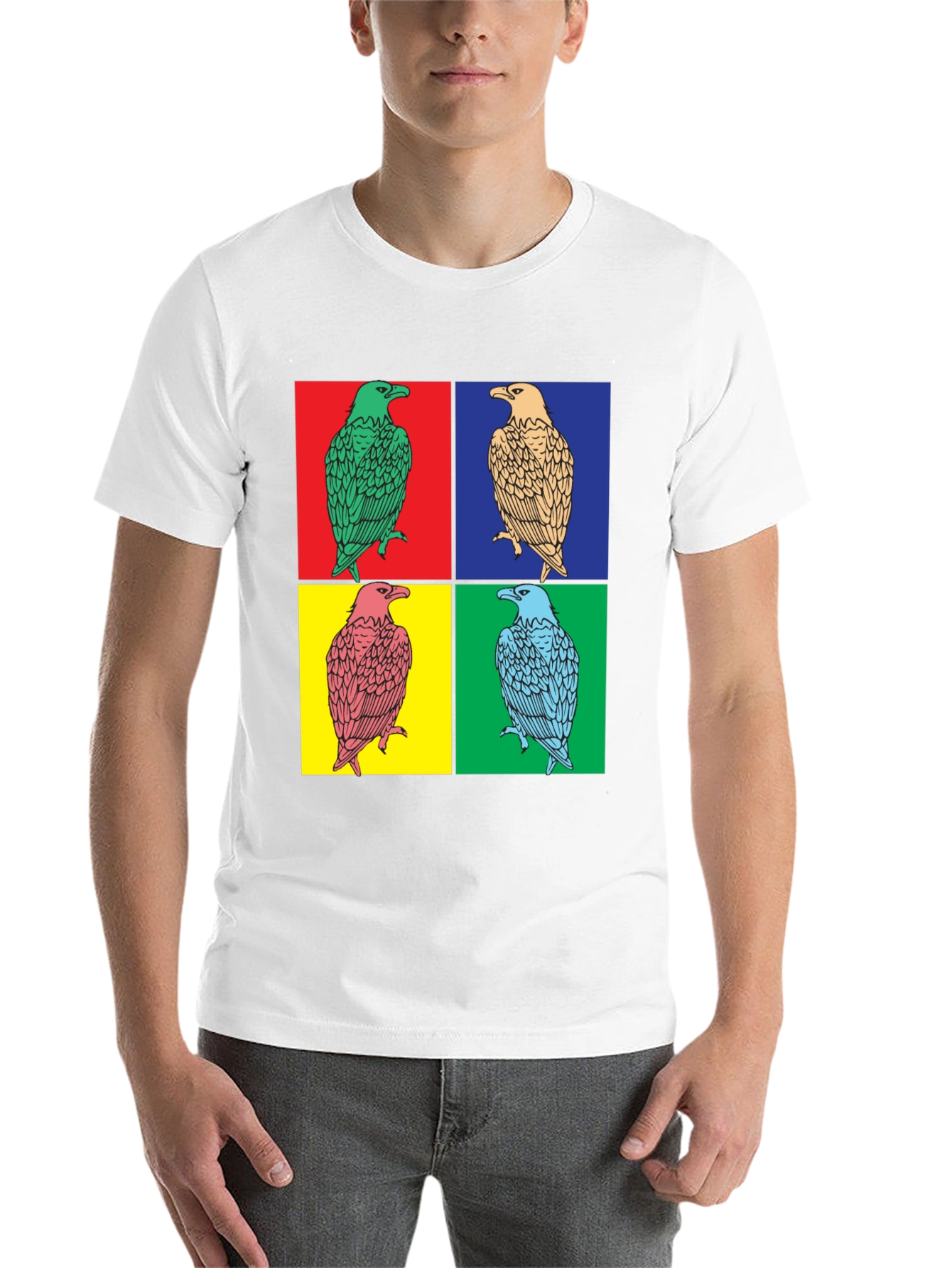 Black Pop Art Eagle Graphic Tee - Bold Style view 14