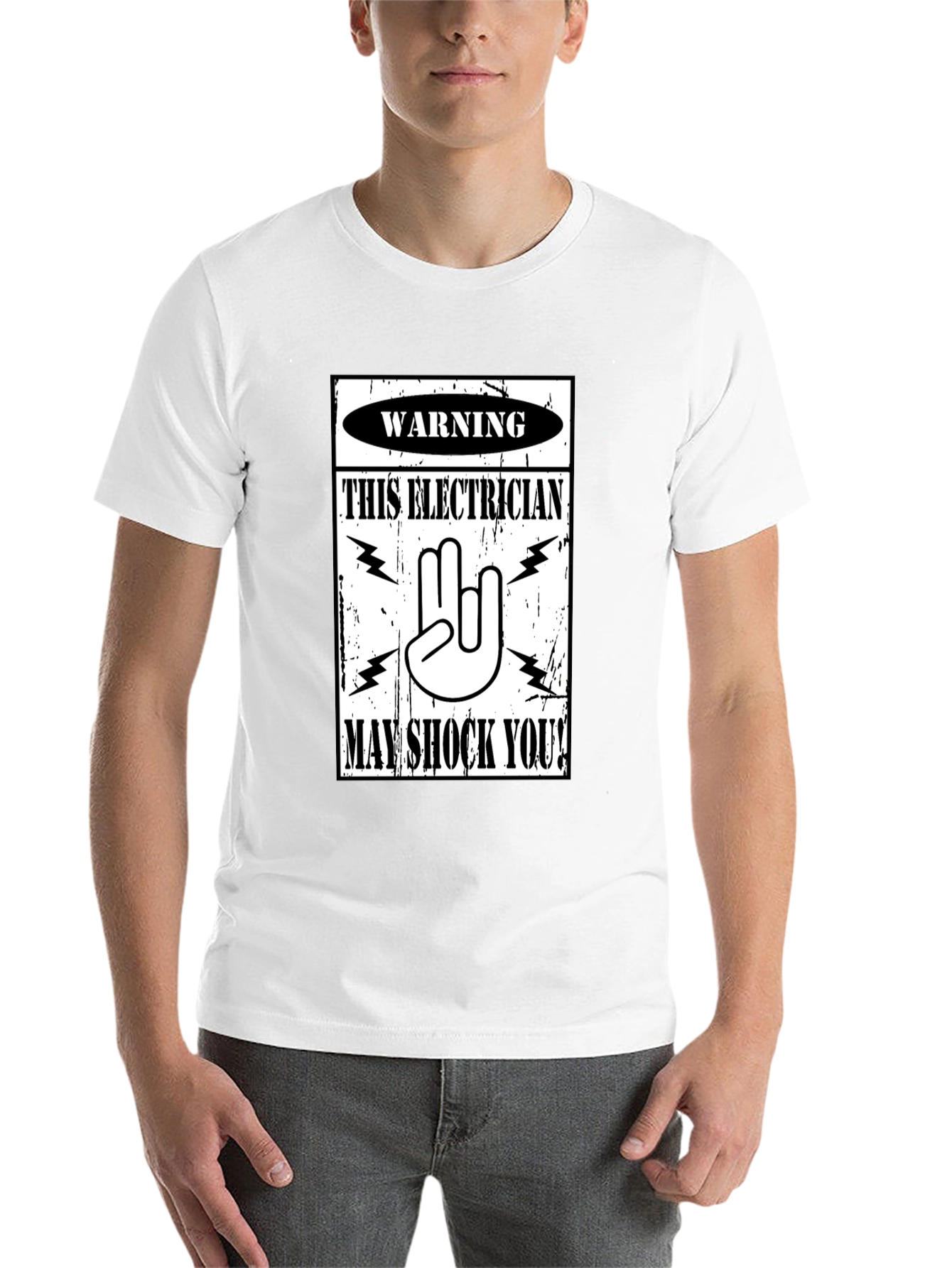 Black Electrician Warning Graphic Tee view 14