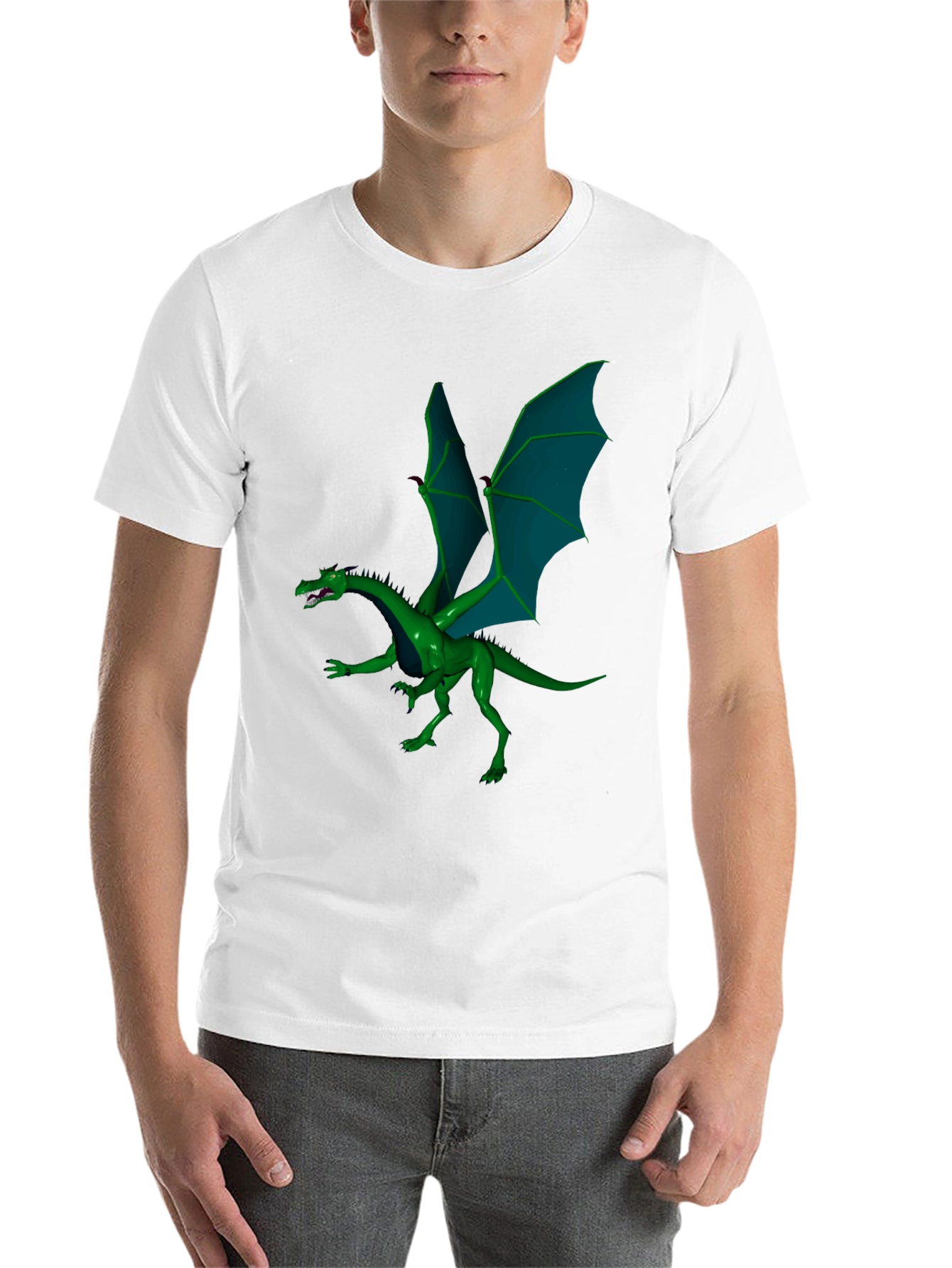 Black Green Dragon Graphic Tee view 14