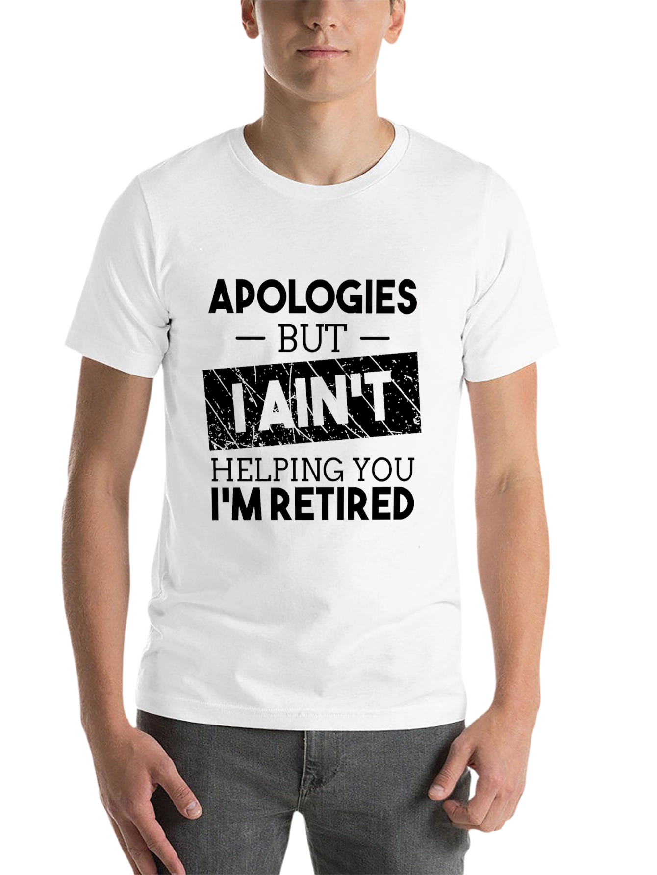 Black Apologies I'm Retired Black T-Shirt view 14