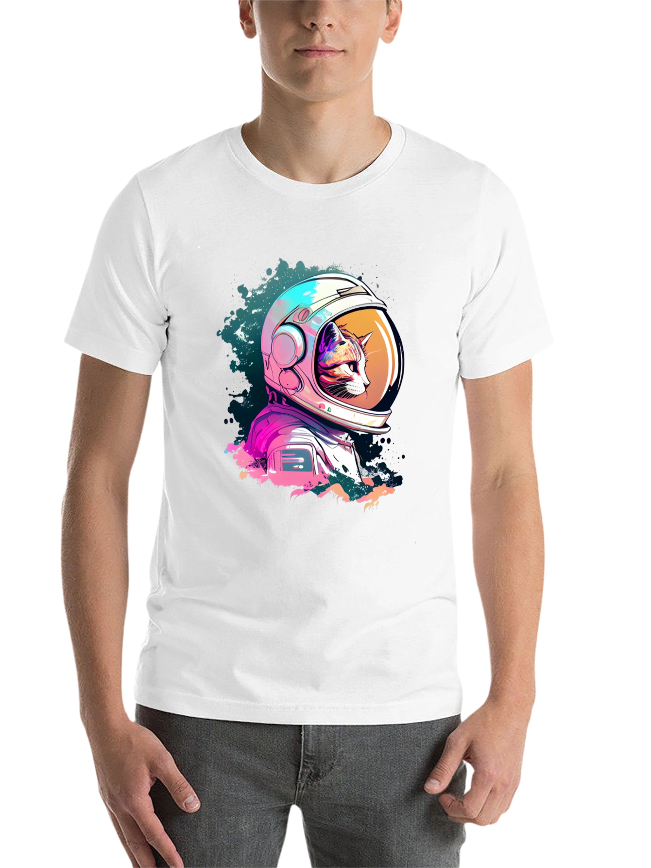 Black Cat Astronaut Graphic Tee - Space Adventure view 14