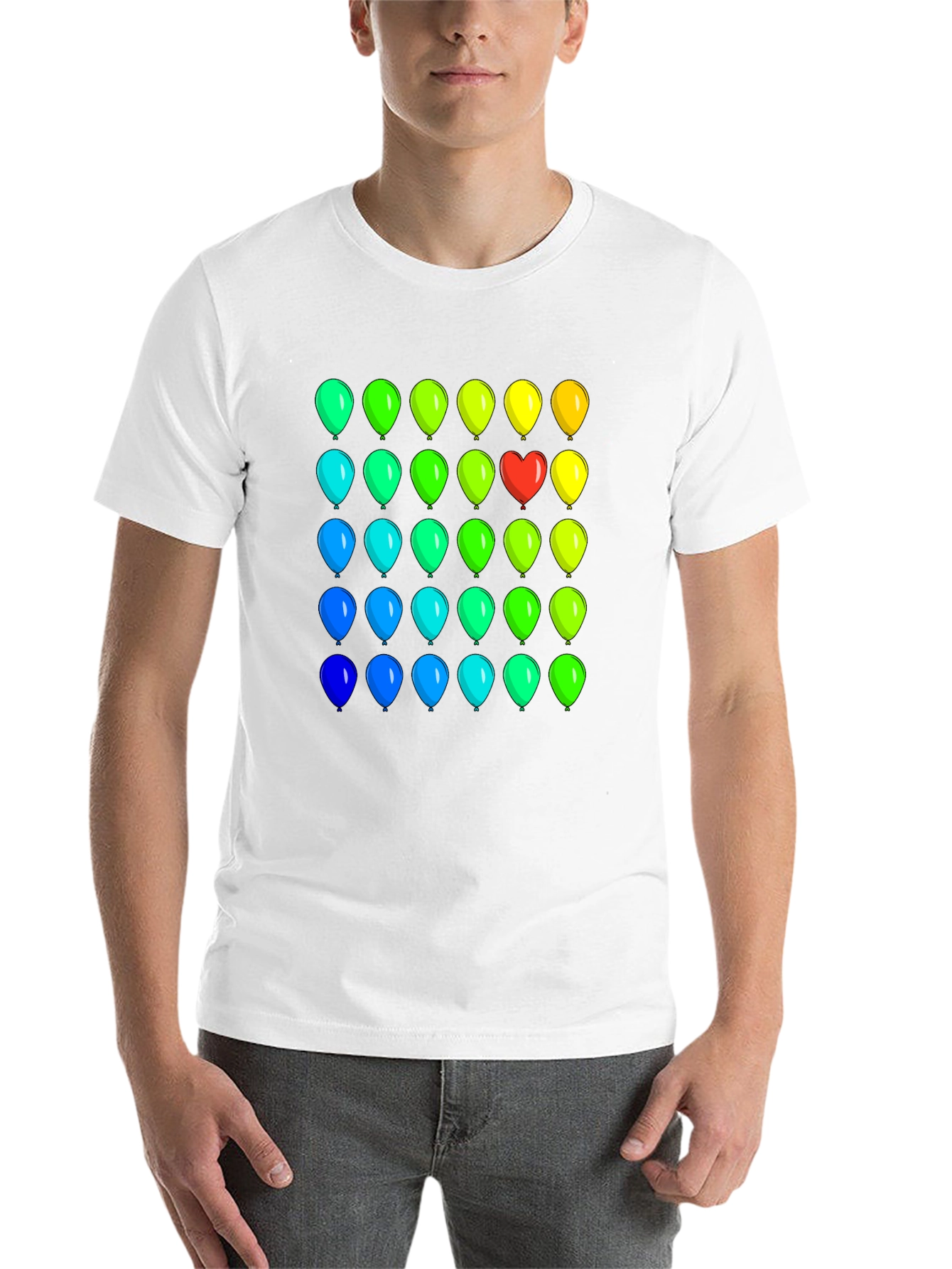 Black Rainbow Balloon Heart Tee view 14