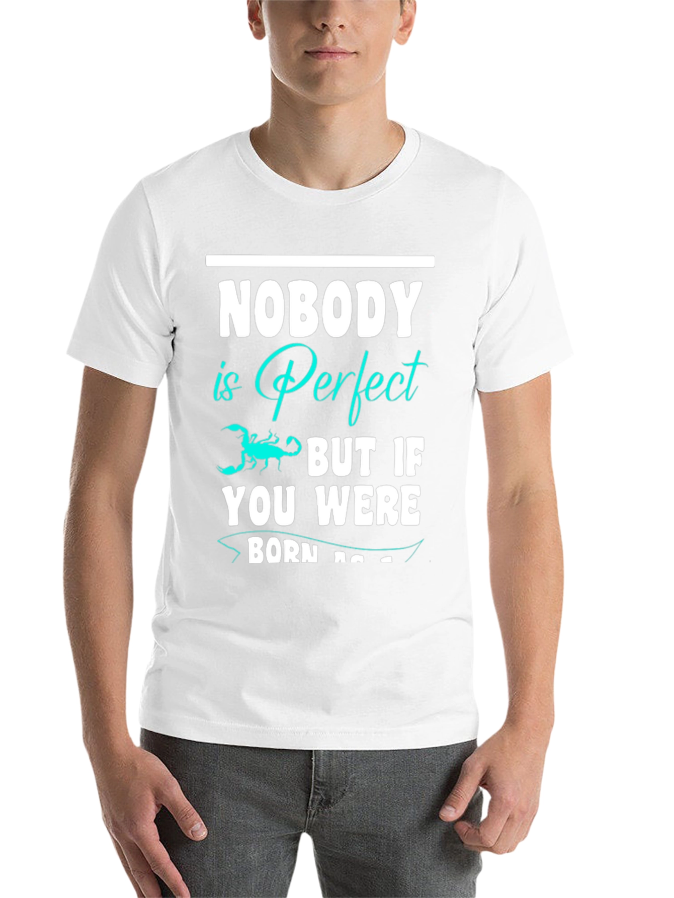 Black Nobody is Perfect Scorpion Graphic T-Shirt view 14