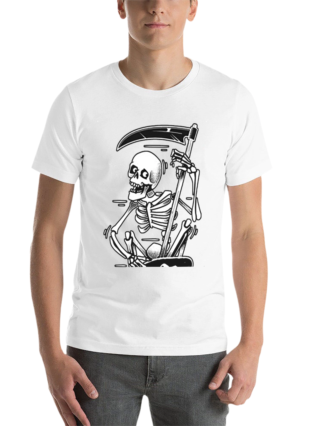 Black Grim Reaper Graphic Tee - Black Skull T-Shirt view 14