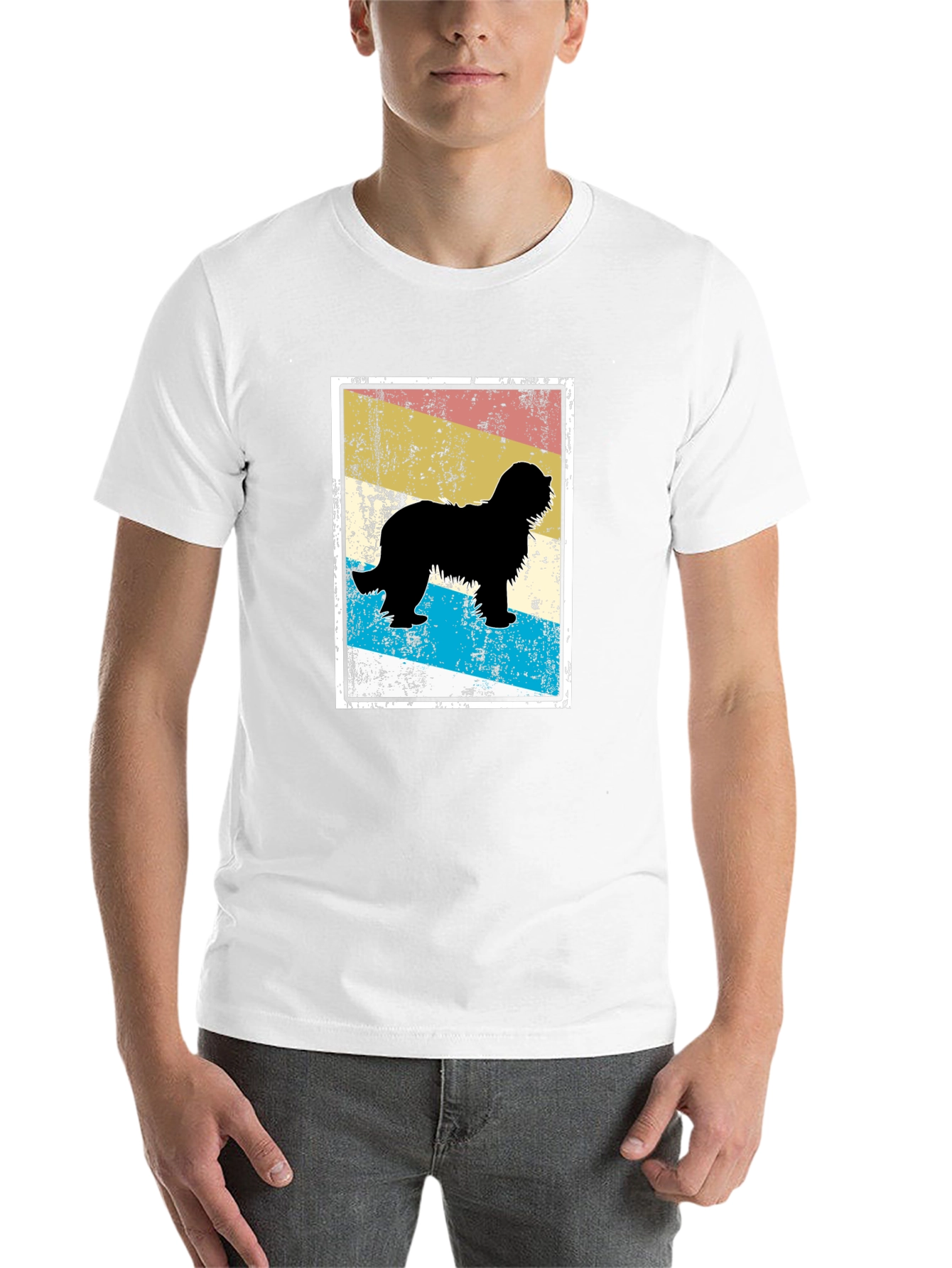 Black Retro Dog Silhouette T-Shirt view 14