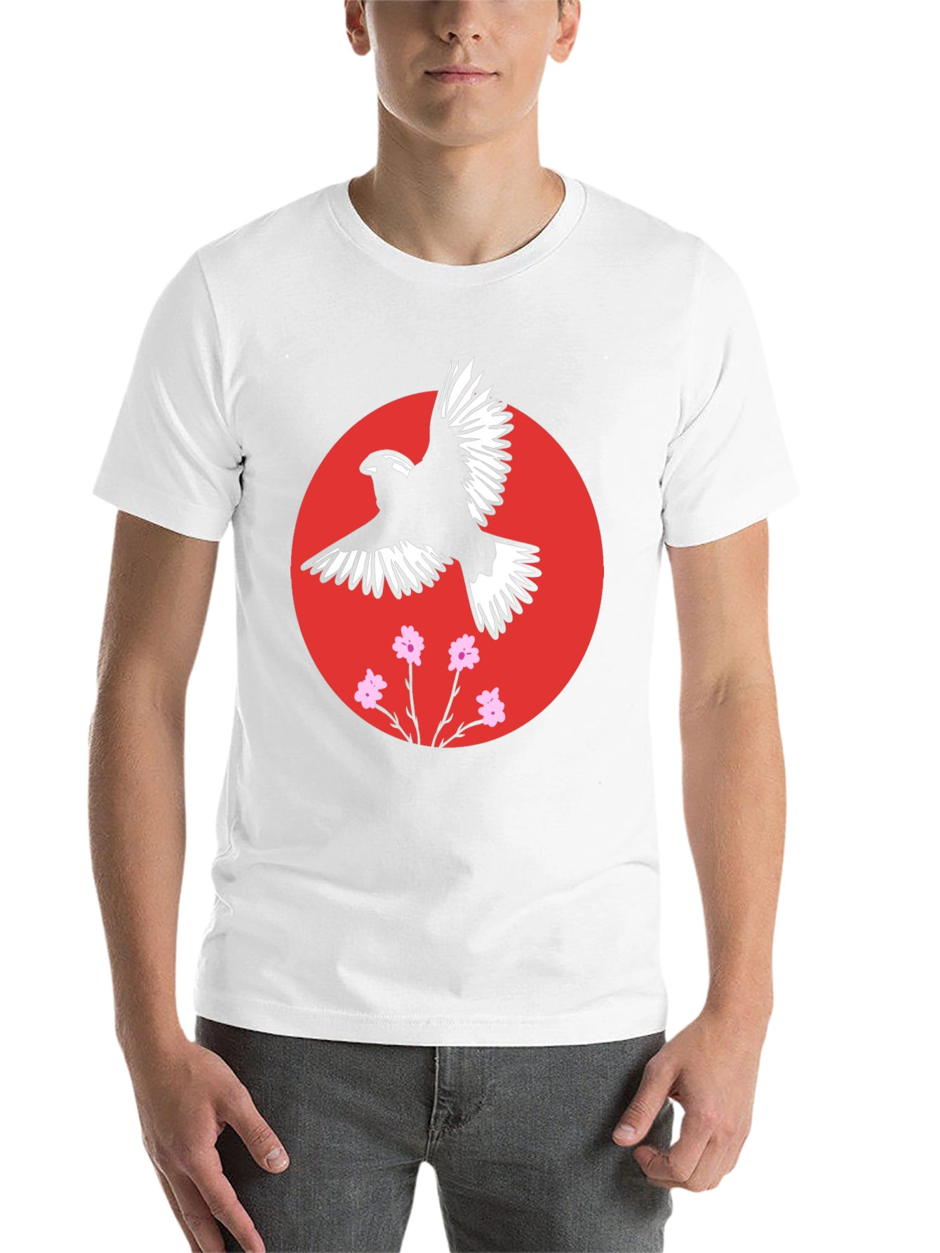 Black Bird and Blossom Graphic Black T-Shirt view 14