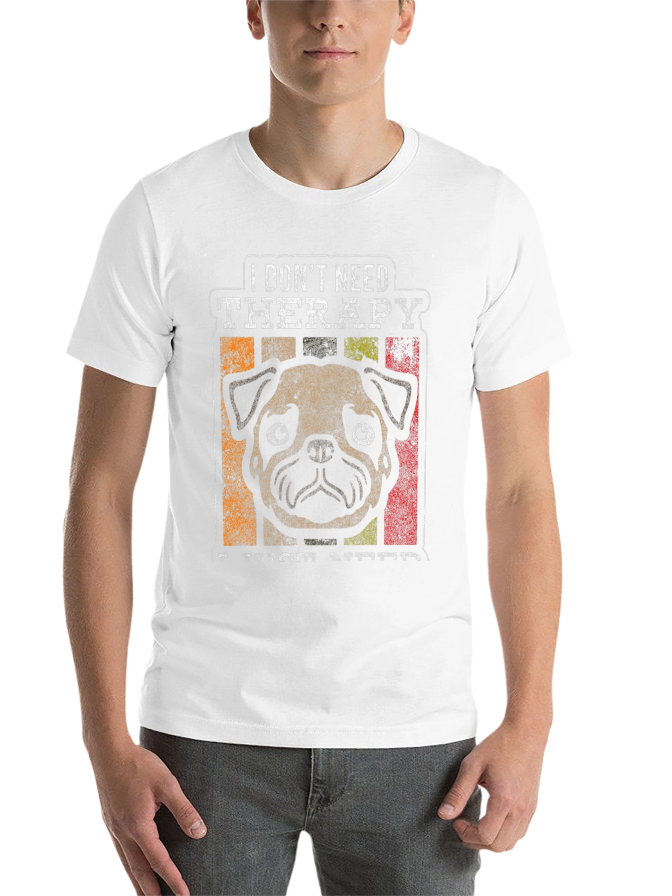Black Pug Therapy Graphic T-Shirt view 14