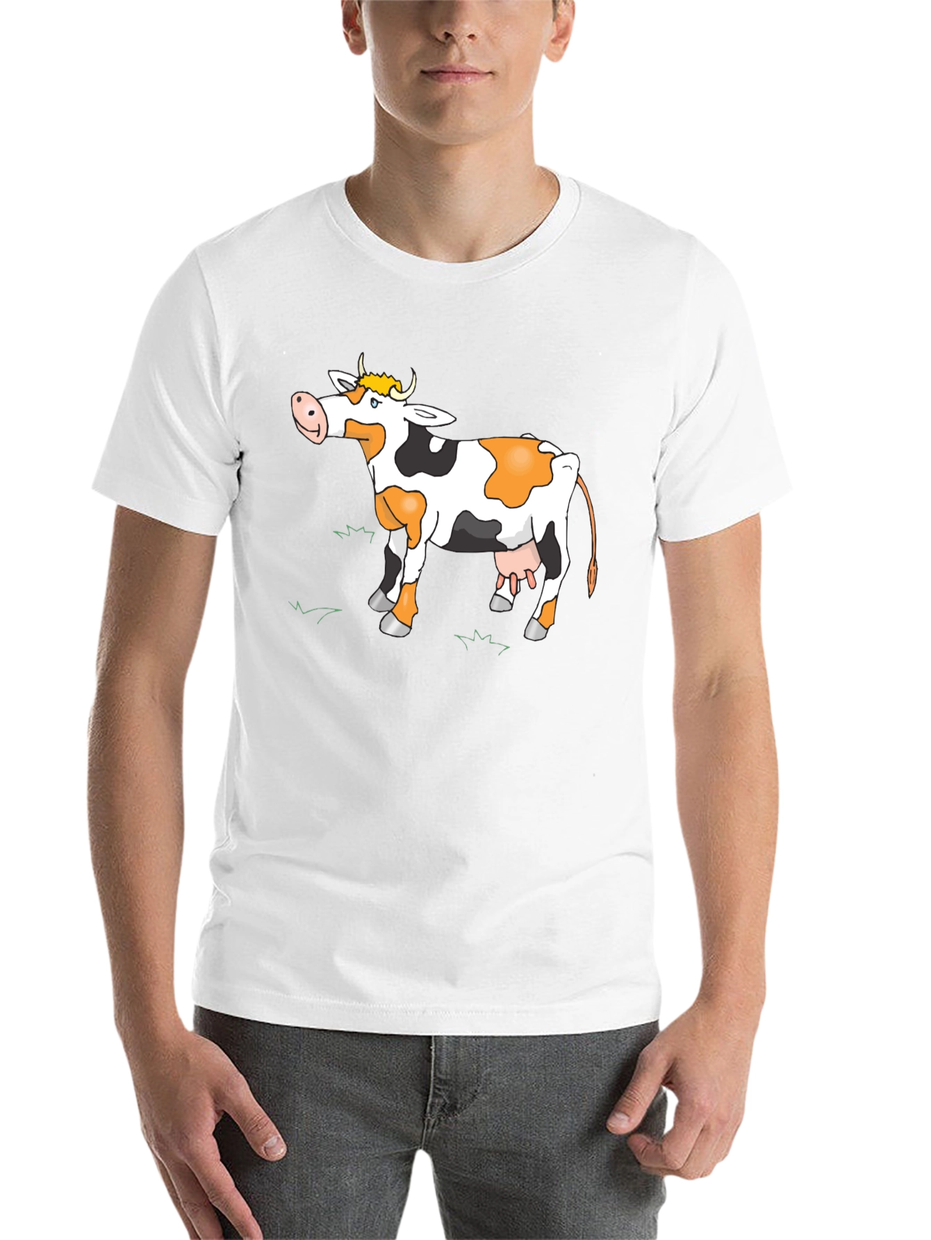 Black Cow Graphic Tee - Black Casual T-Shirt view 14