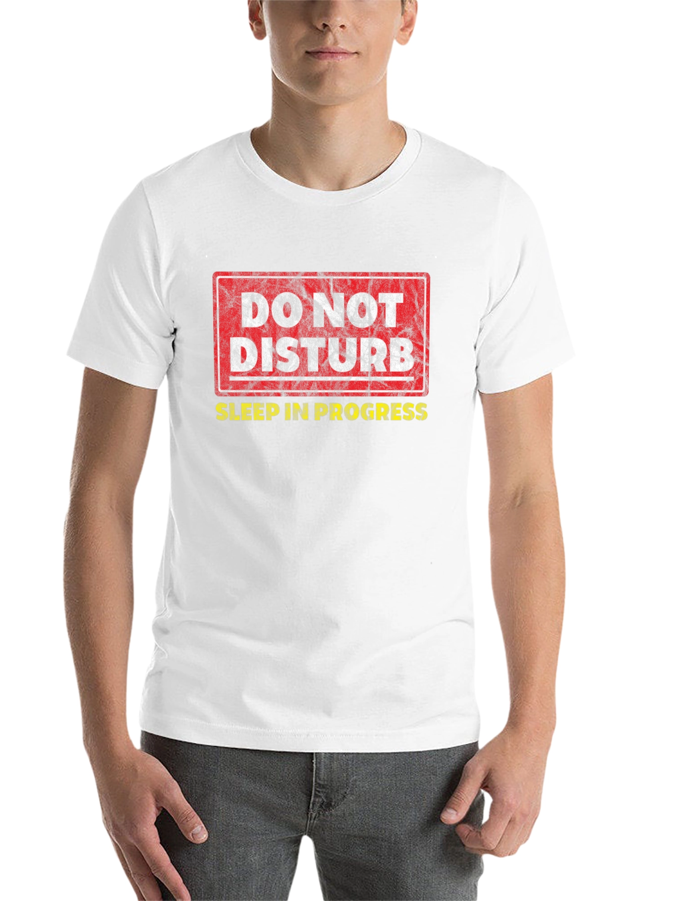Black Do Not Disturb Sleep In Progress Graphic T-Shirt view 14