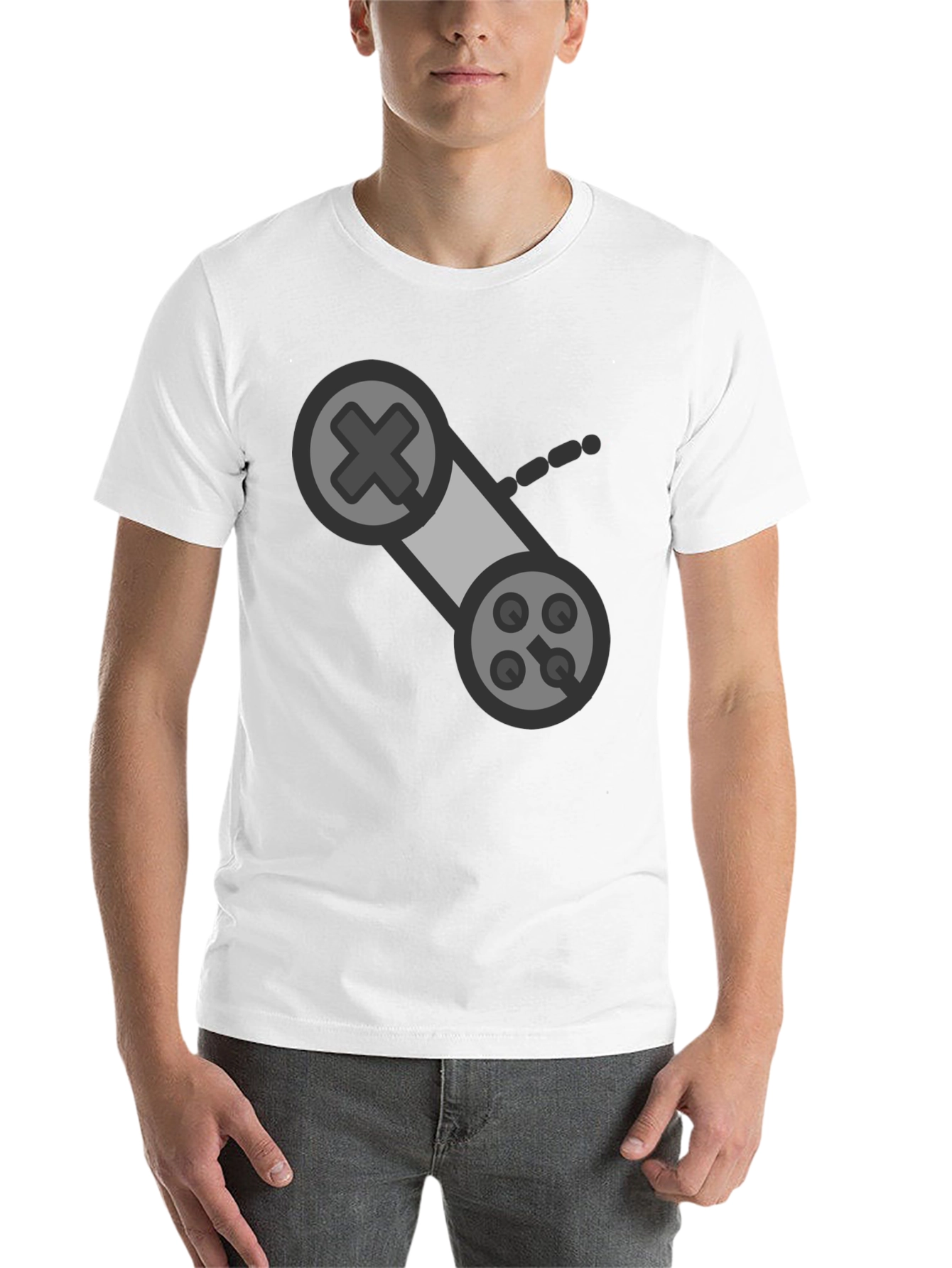 Black Retro Gaming Controller Black T-Shirt view 14