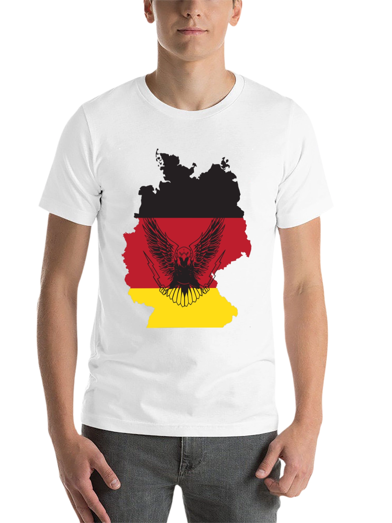 Black German Flag Eagle Graphic T-Shirt view 14