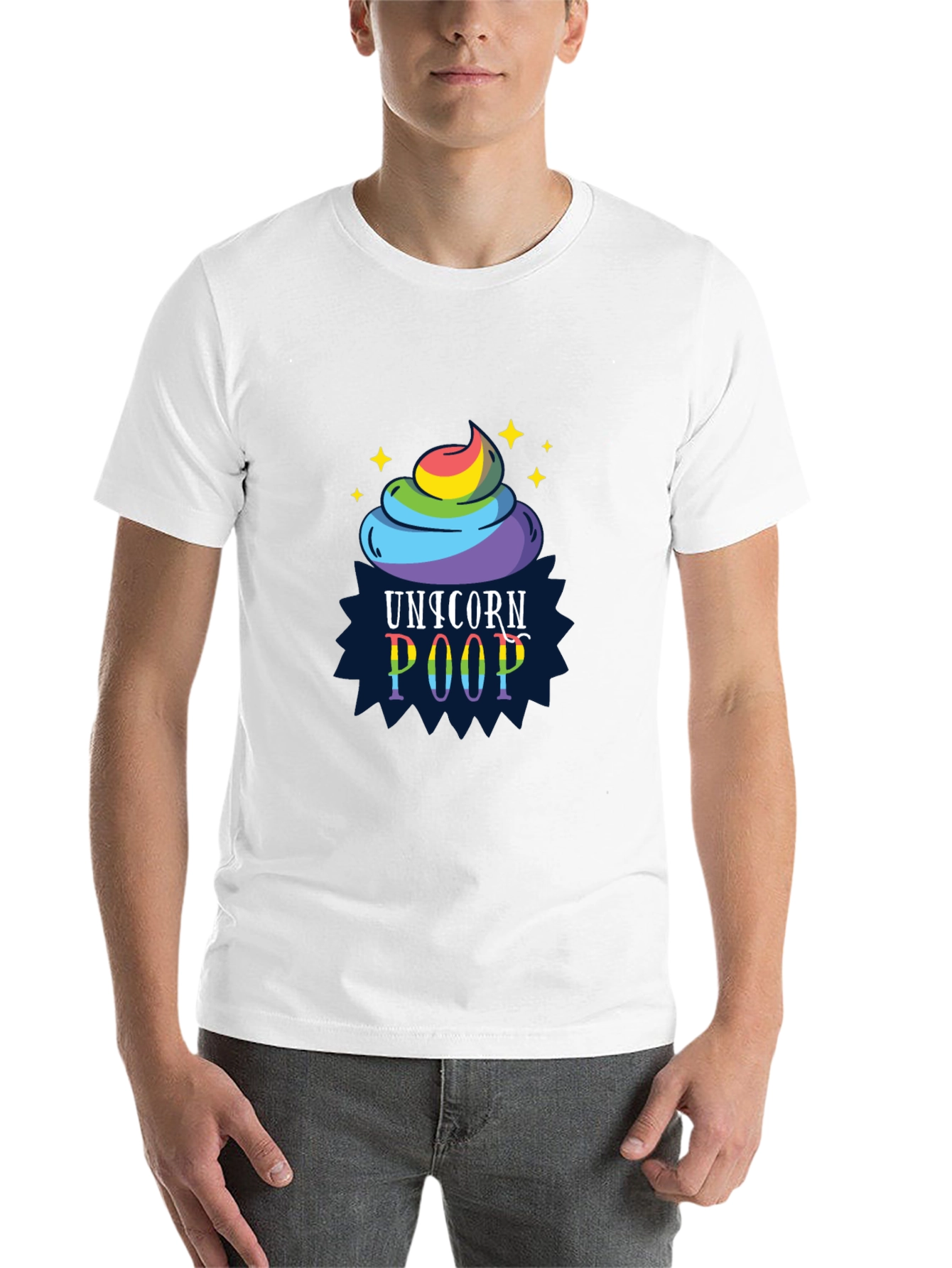 Black Unicorn Poop Graphic Tee - Funny Rainbow Shirt view 14
