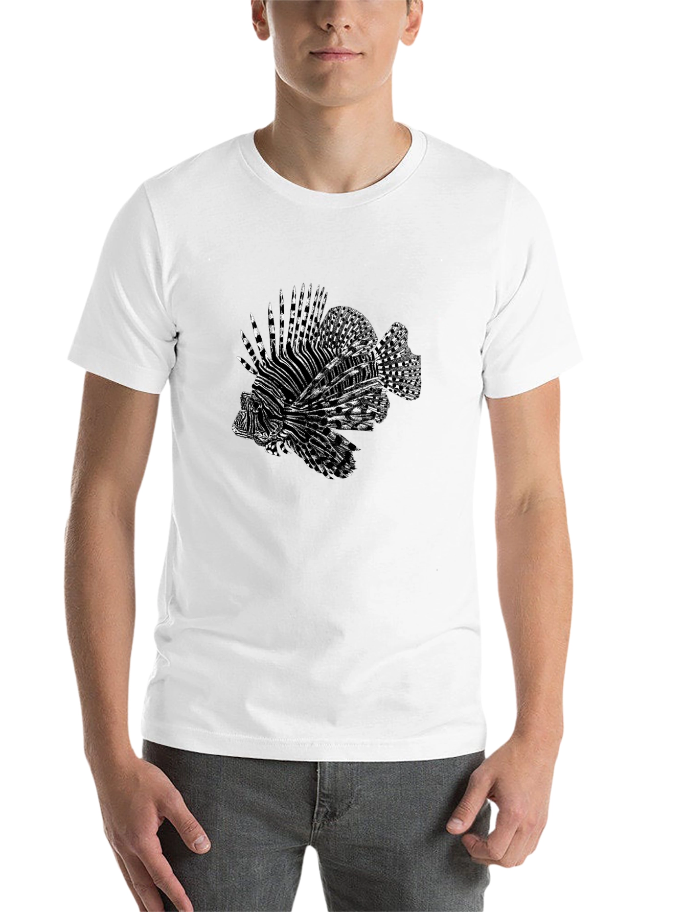 Black Lionfish Graphic Tee - Cool Black T-Shirt view 14